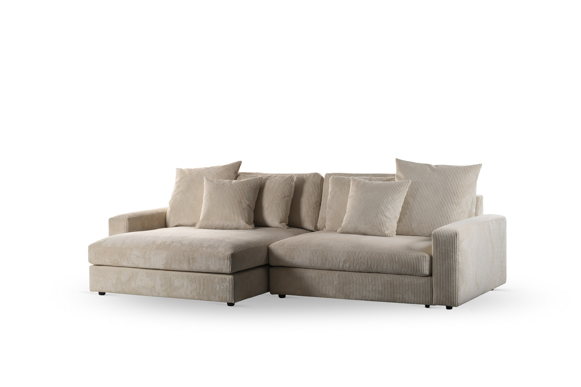 Sofa 3-Seater Right Left Beige