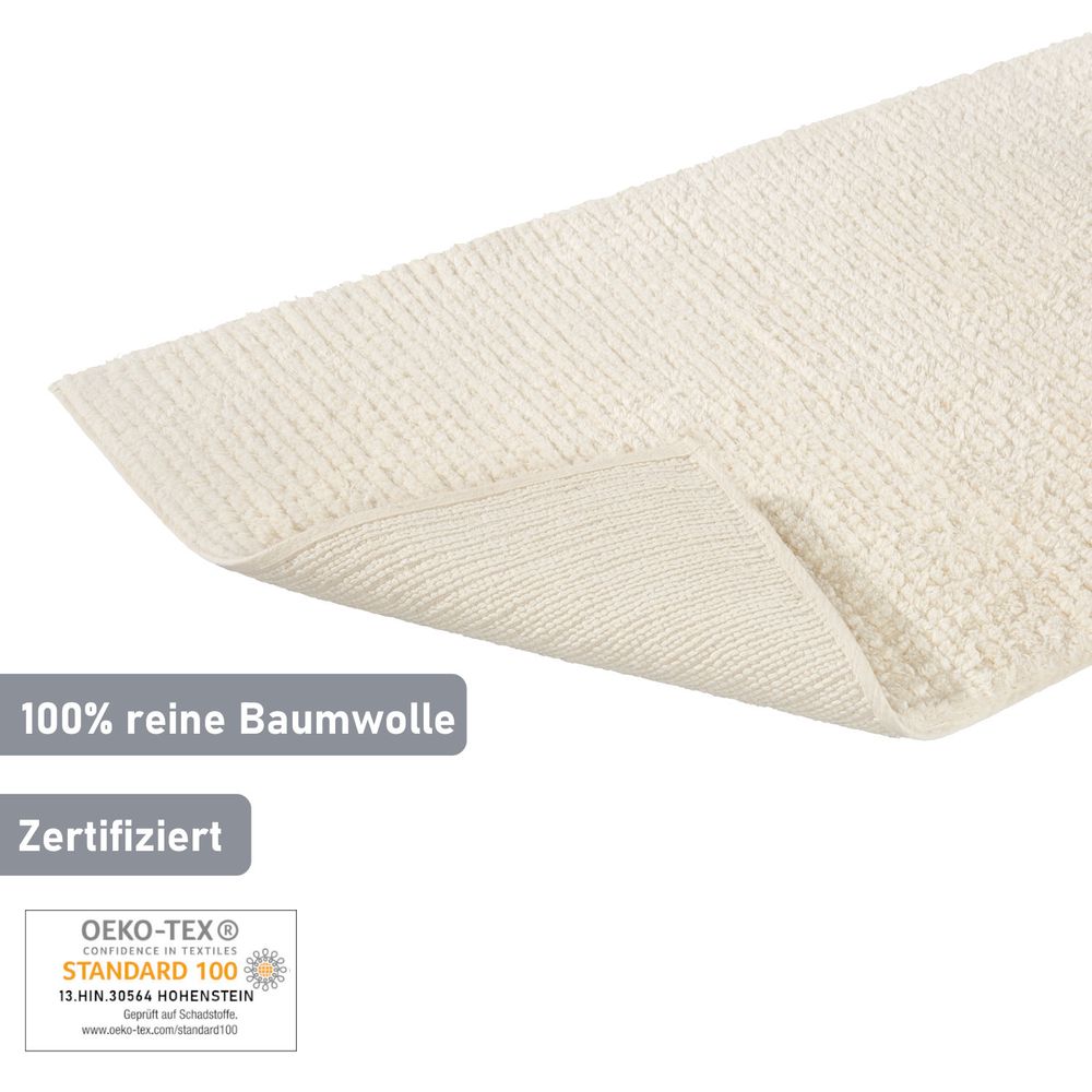 Badematte aus Baumwolle Creme Öko-Tex Standard 100