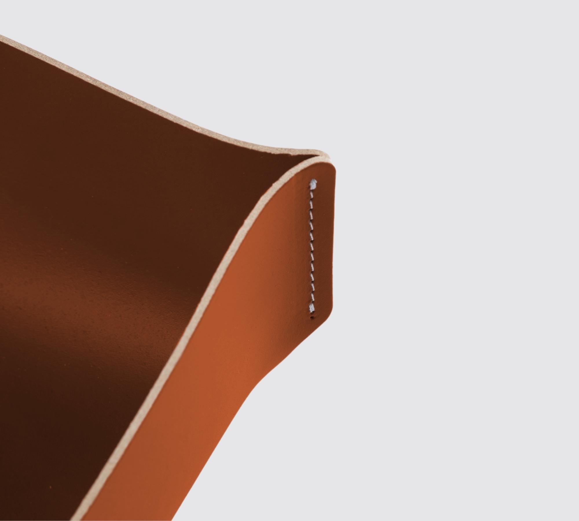 Korb S 100% Recyceltes Leder Braun