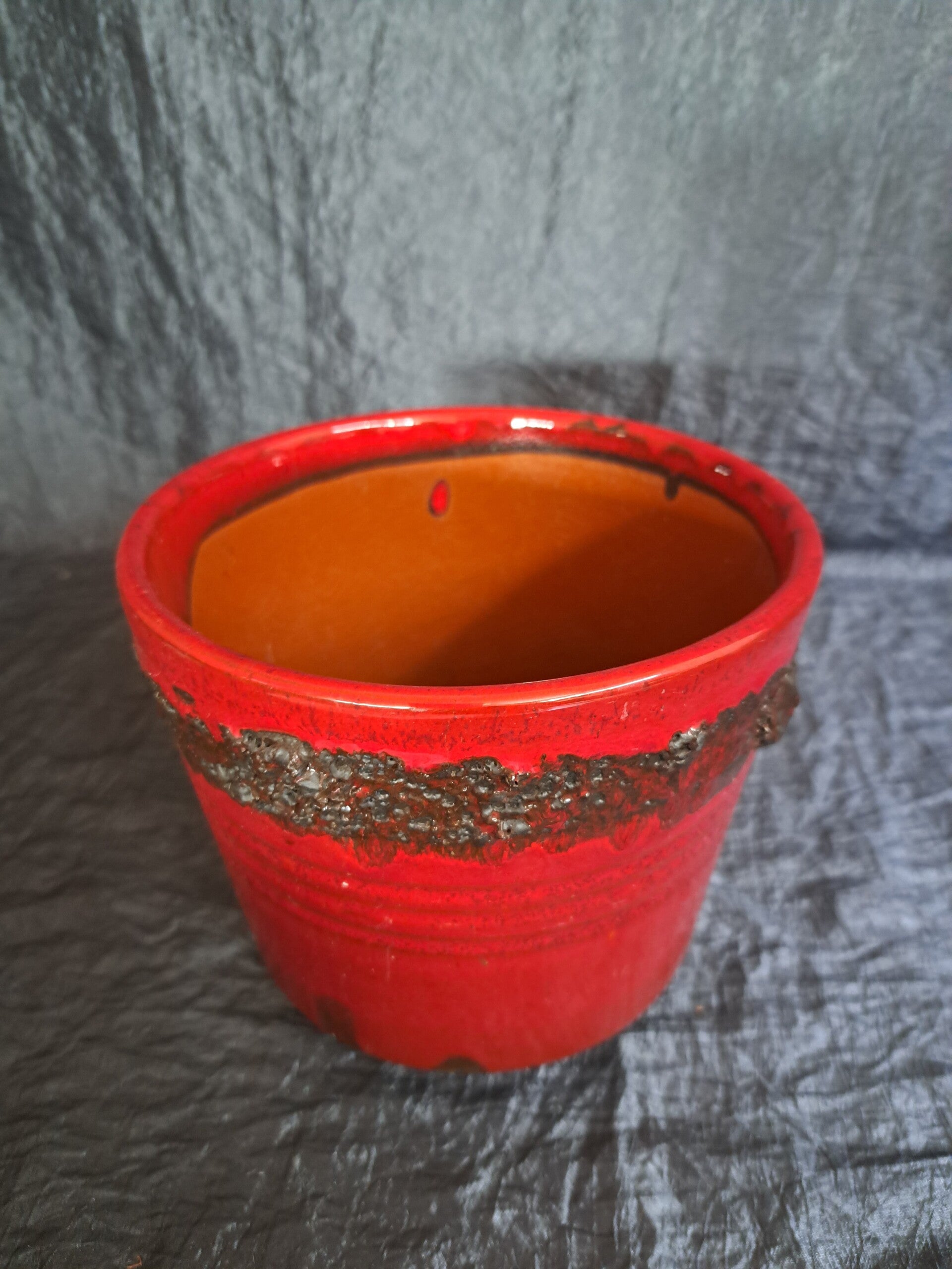 Vintage Blumentopf Keramik Rot
