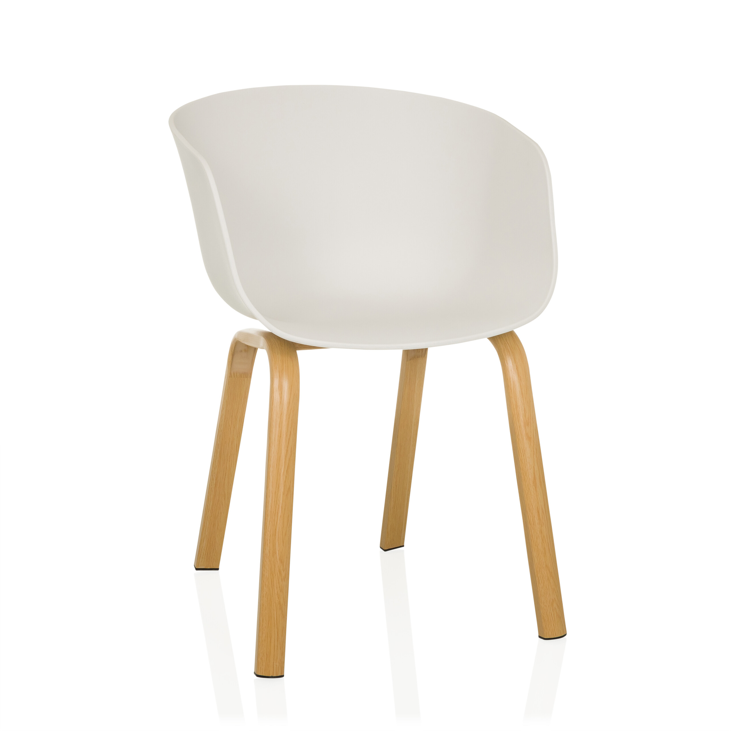 Dining chair / Shell chair OSLO W plastic white hjh Wohnen