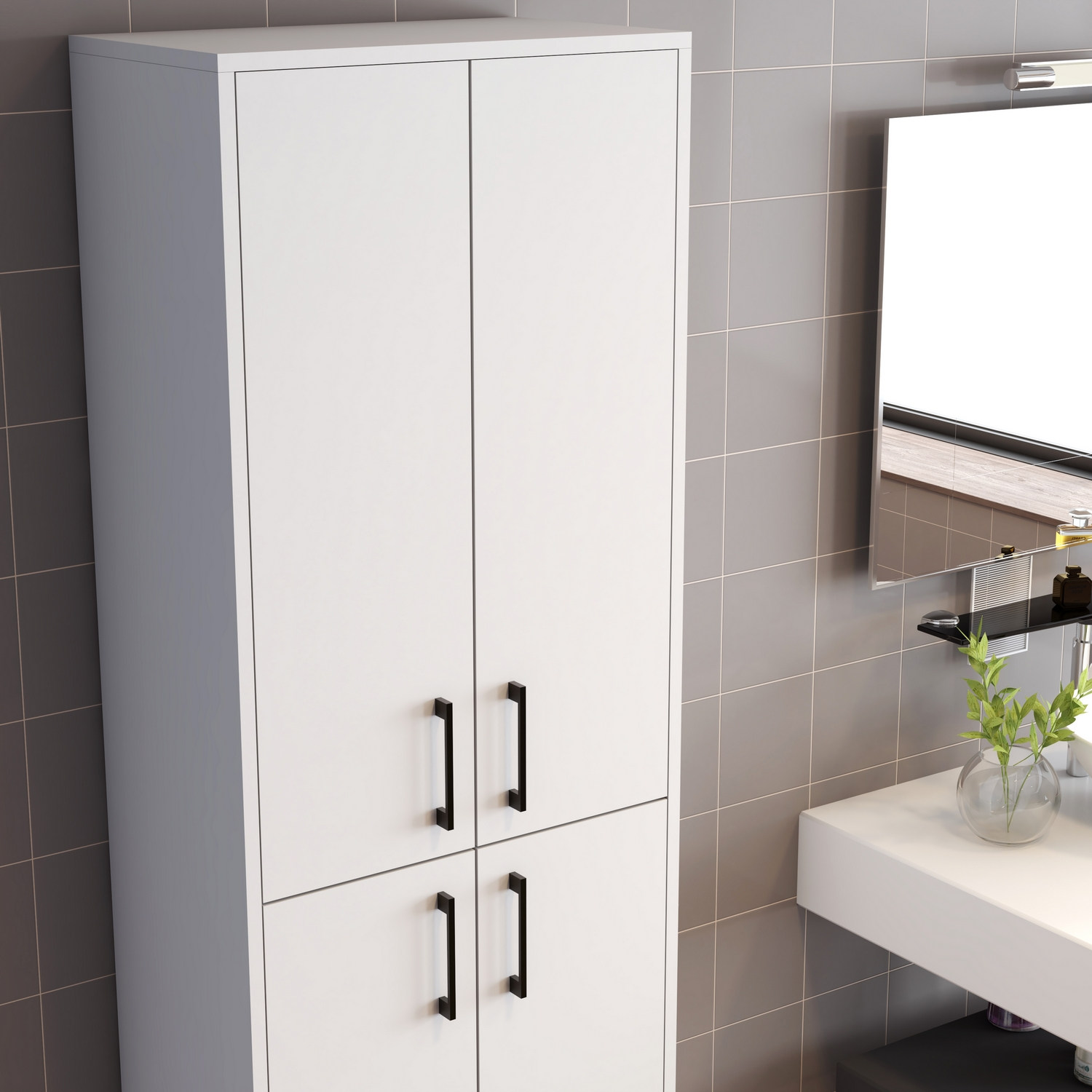 Benta Cabinet White with black details