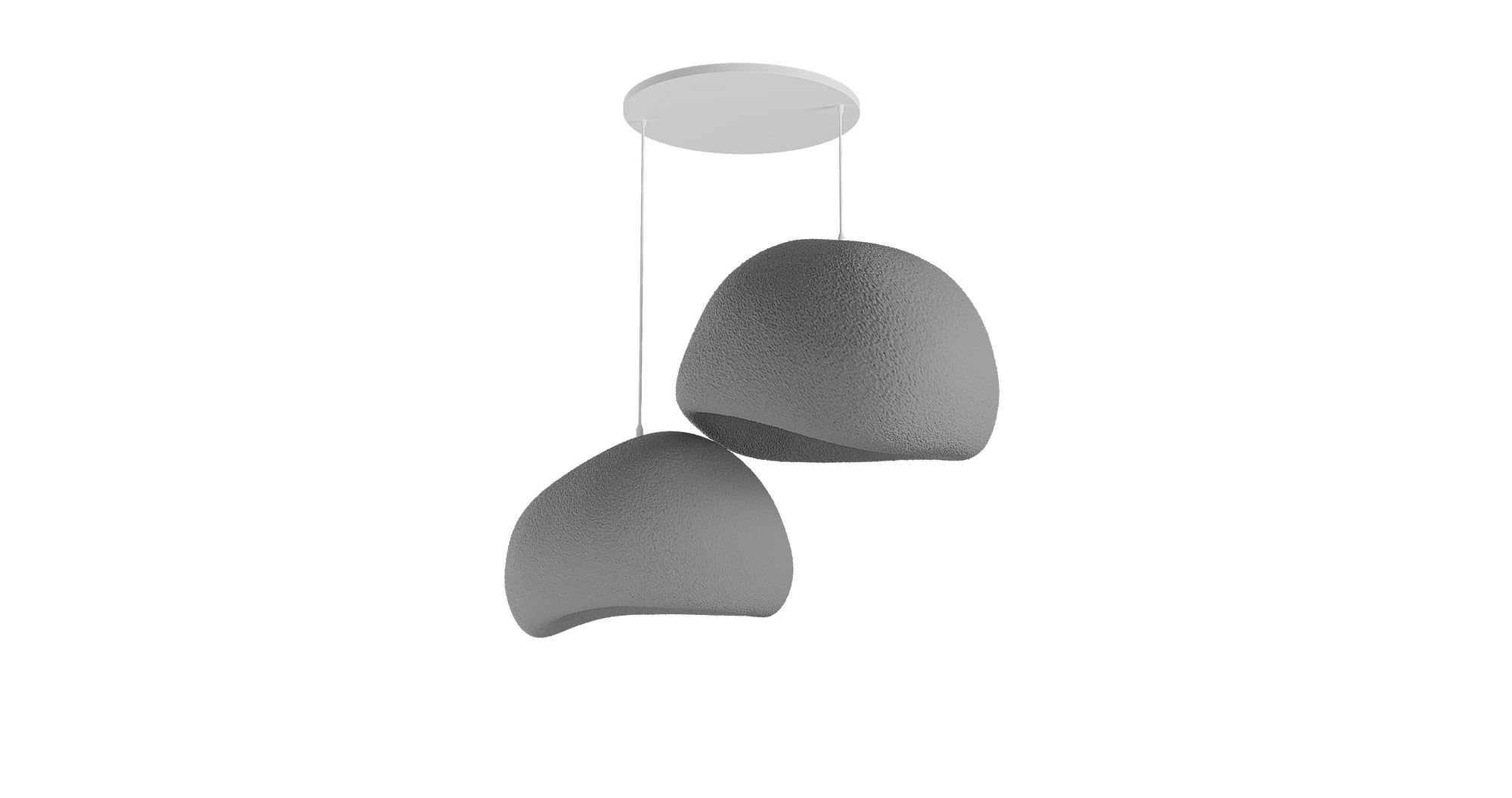 2-Flammig Wabi Sabi Chalkforms Pendelleuchte Beton Grau