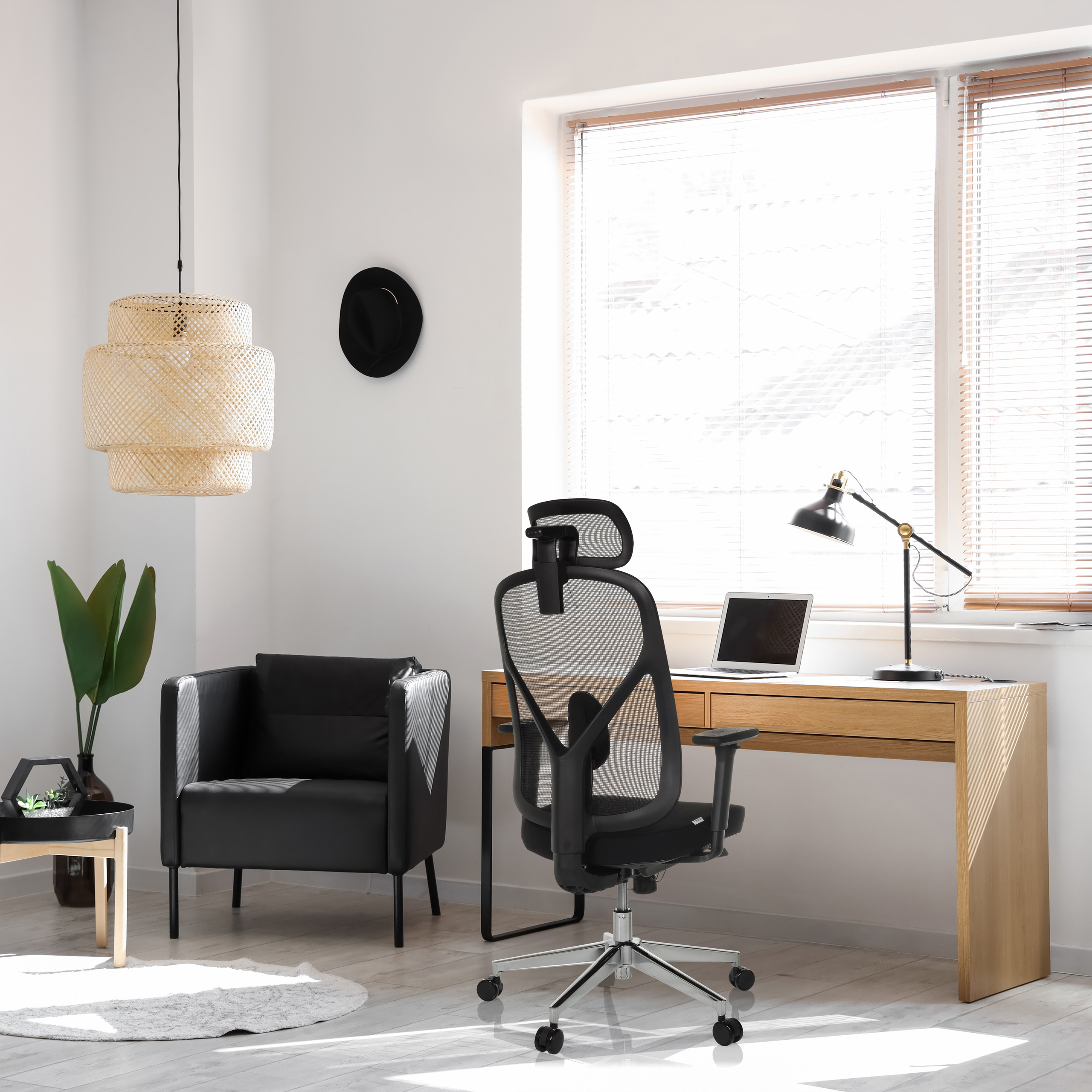 RALOO PRO Bürostuhl Netzstoff Schwarz