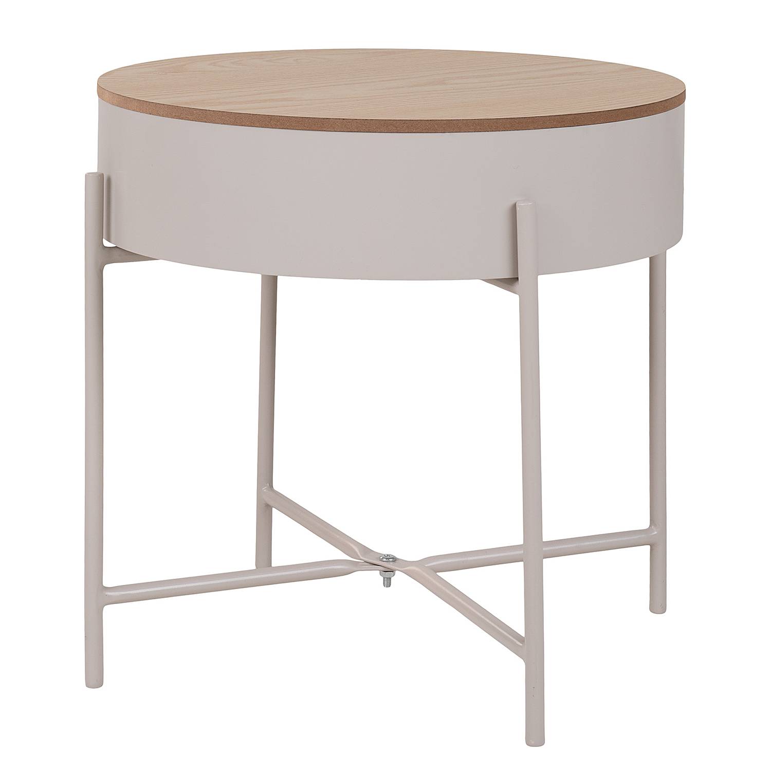 Sisco Beistelltisch Stahl Beige Ø40cm