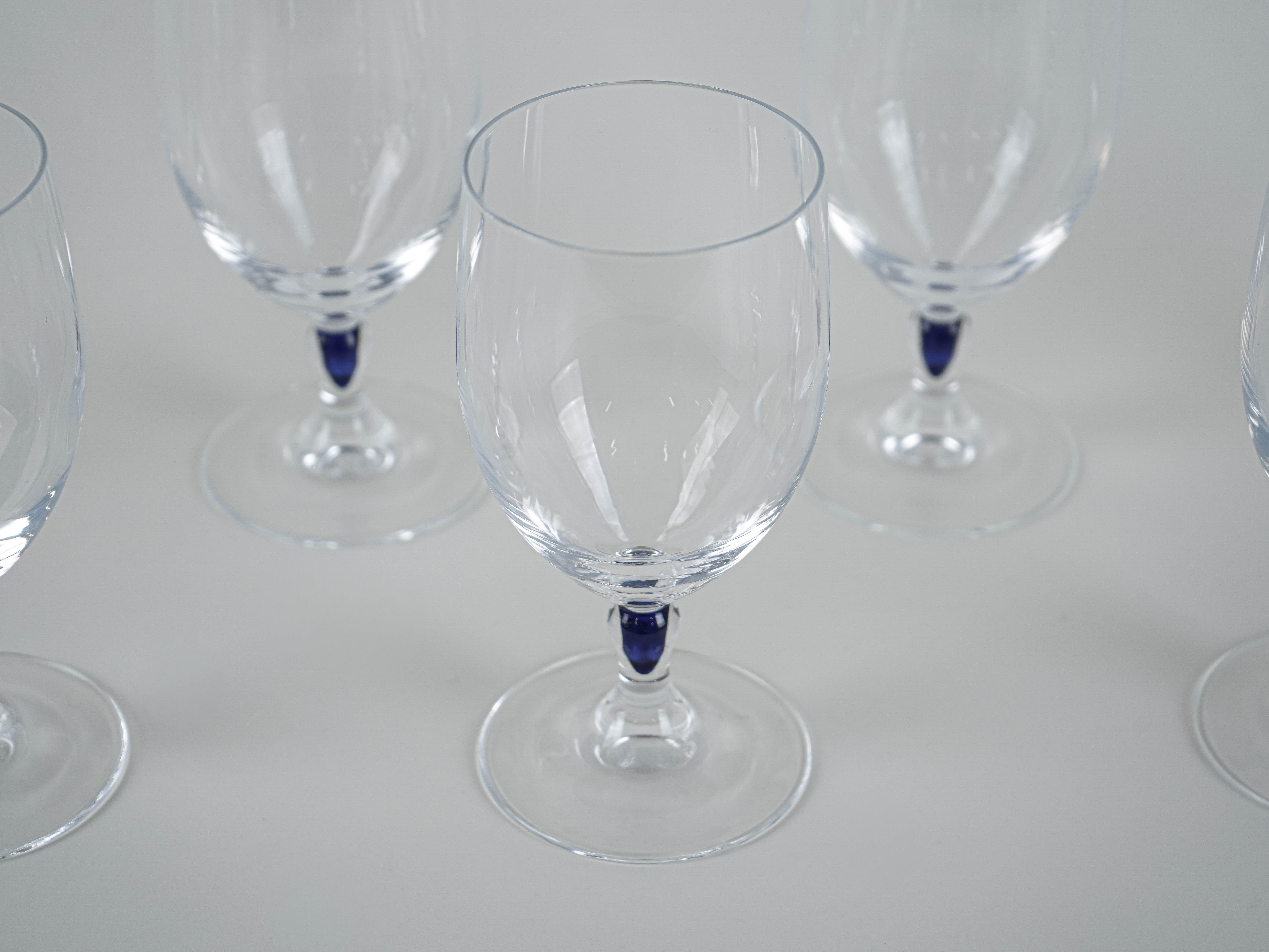 Set Venise Saphir Glasses 1970s Cristal d'Arques