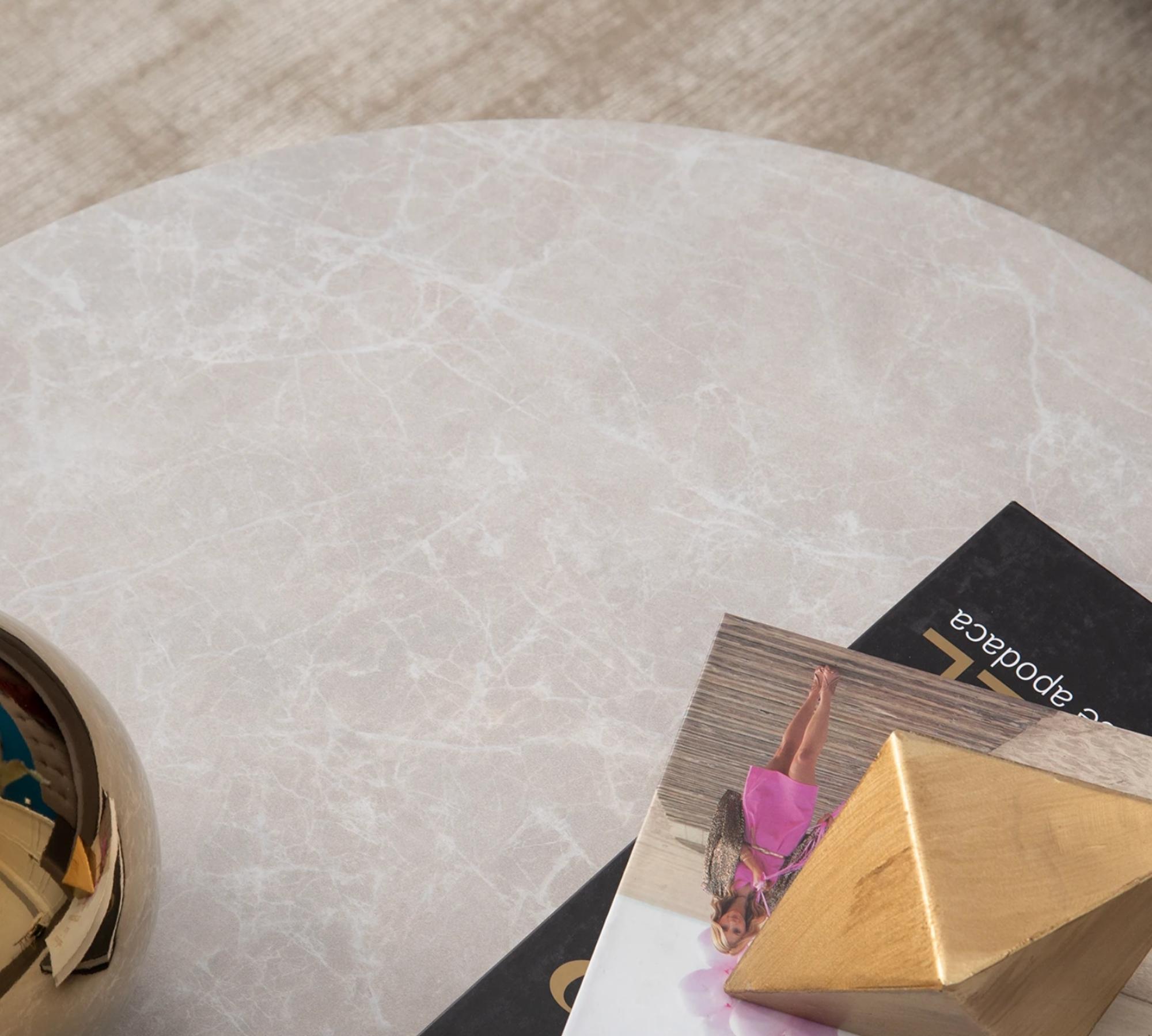 Couchtisch Marmor Dekor Hellgrau