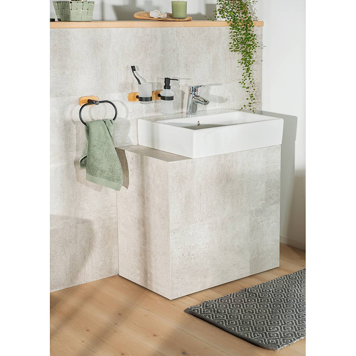 Zahnputzbecher Uno Orea Bamboo Schwarz