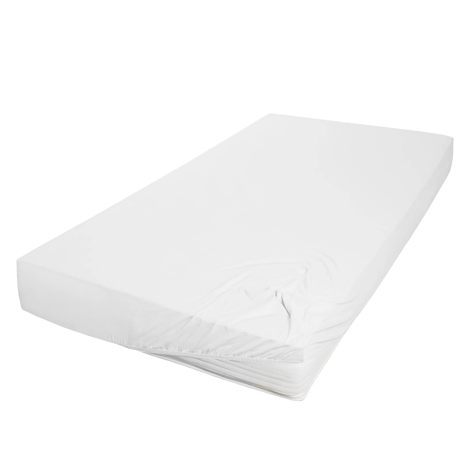 Mako-Feinjersey-Spannbetttuch Rioux Weiß 140-160 x 200 cm