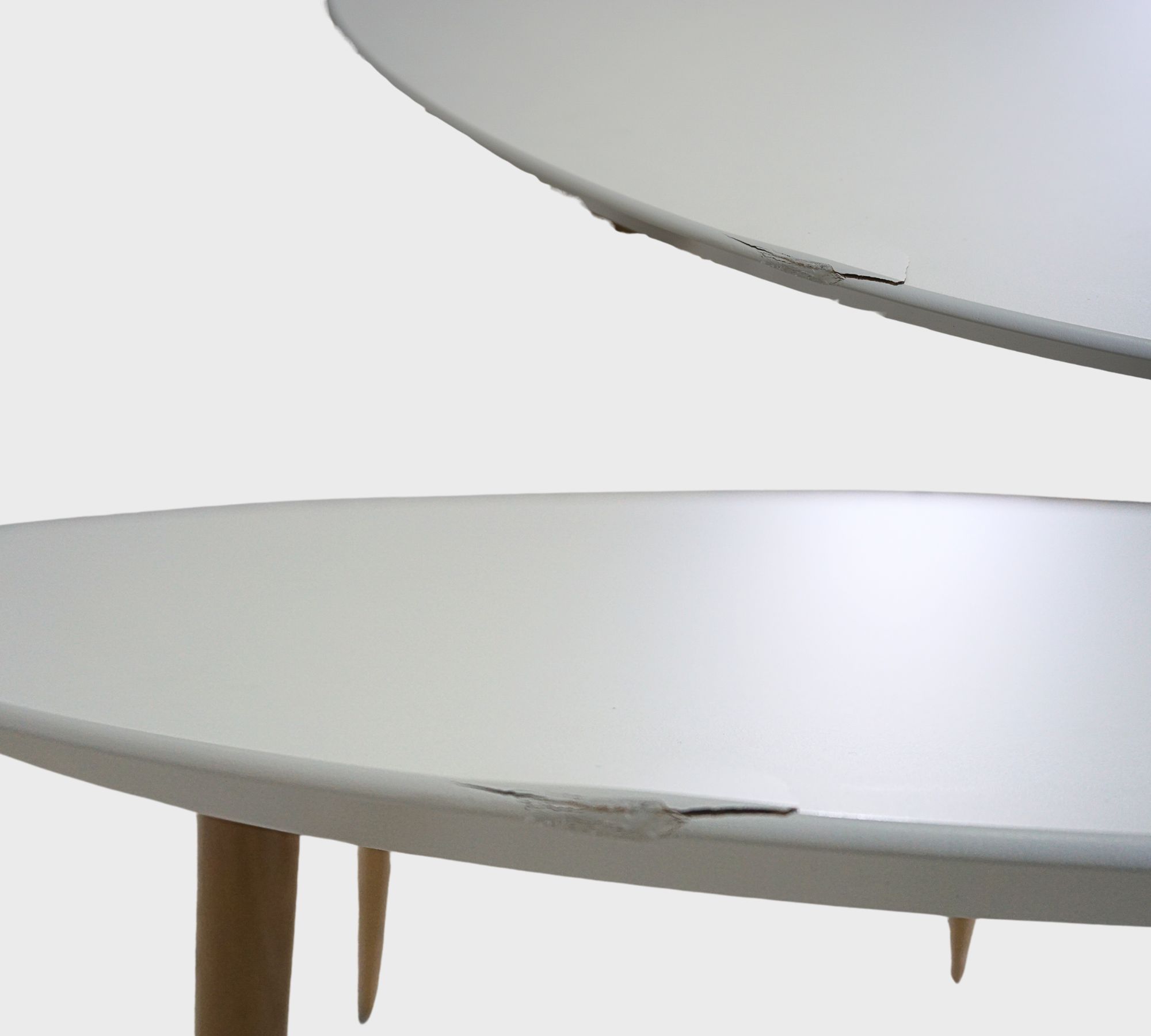 Hubert Couchtisch Weiß Oak Ø 90cm