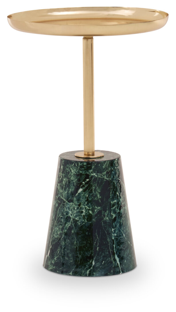 Avola Round Side Table Marble Iron Gold