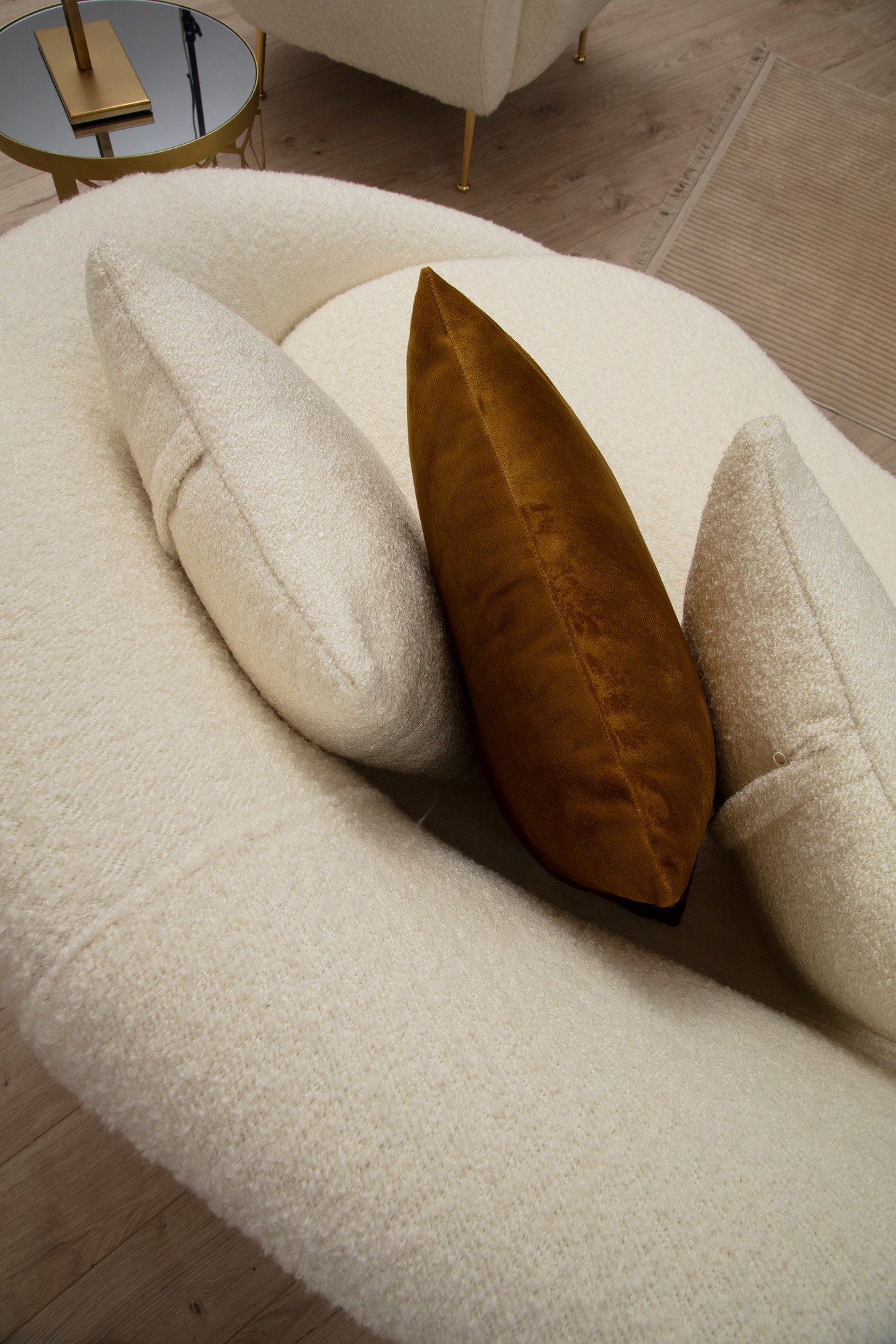 Modern Sofa 3-seater Bouclé Cream