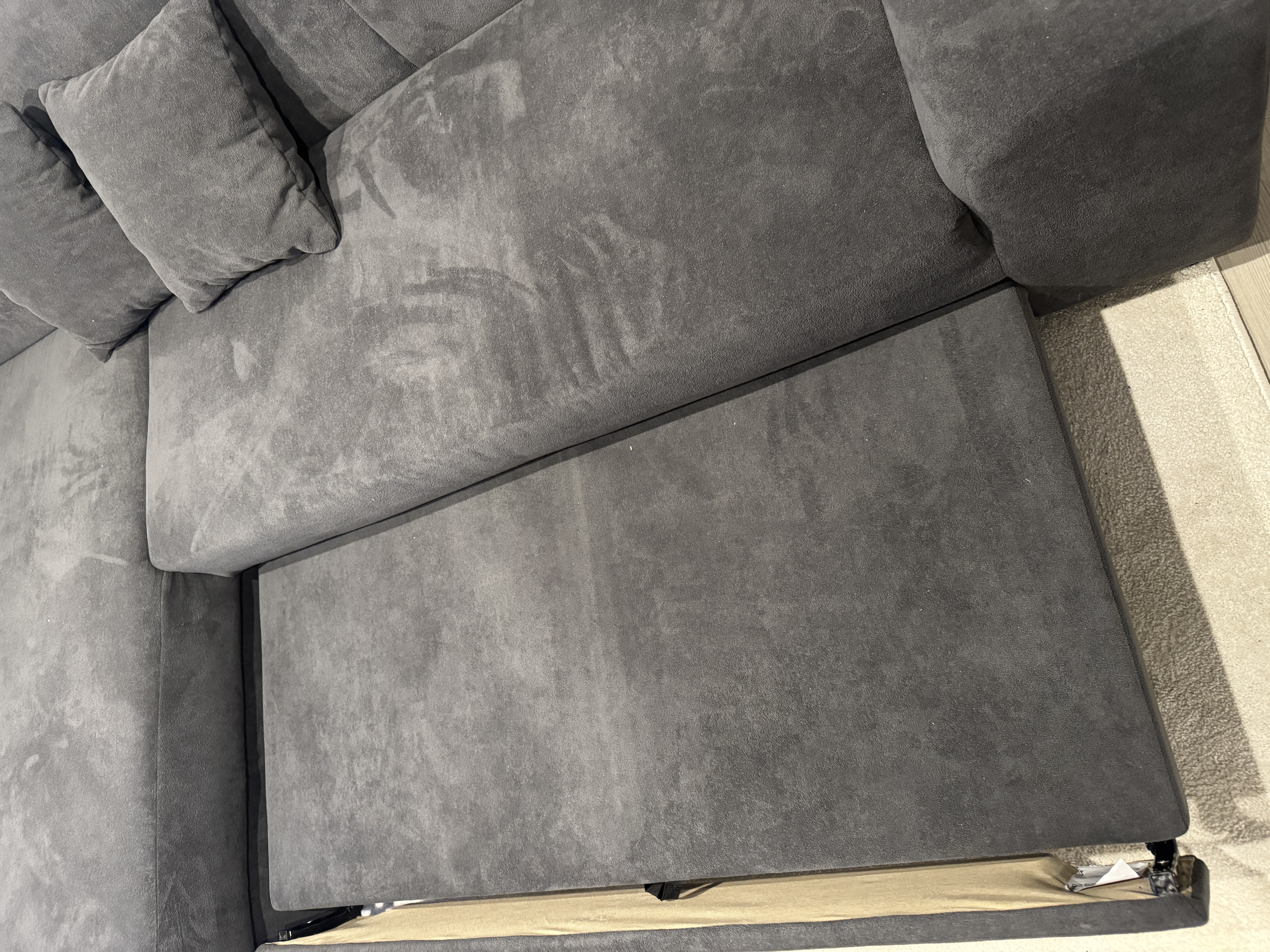 Corner sofa with sleeping function Grey