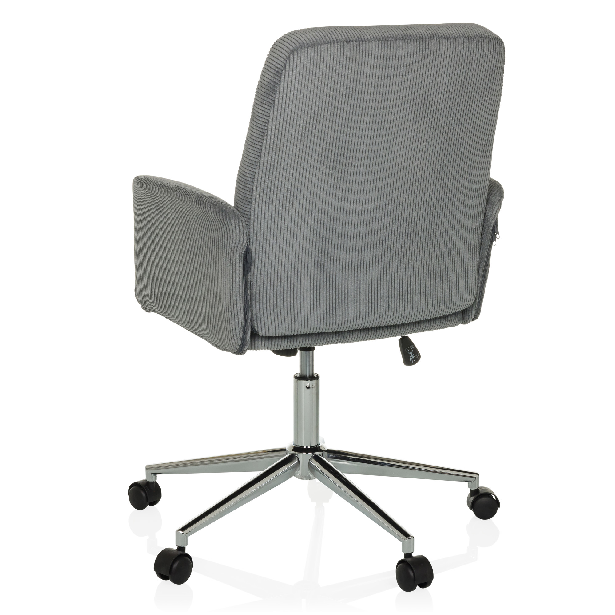 SOLAO CORD Bürostuhl Drehbar mit Rollen Cord-Optik Grau