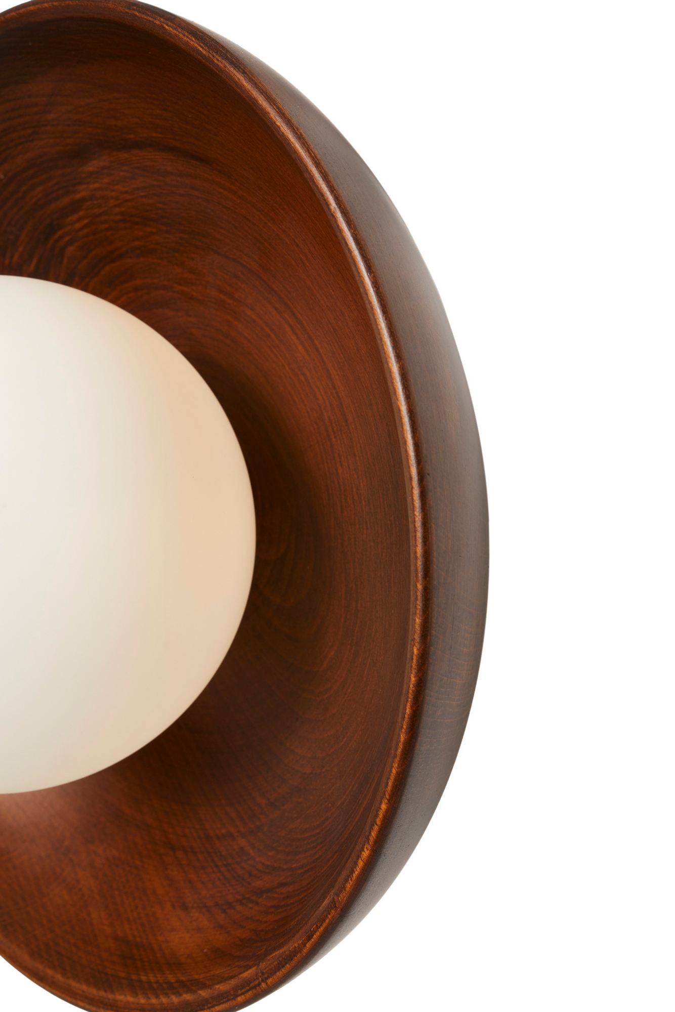 Hand Wall Lamp S Walnut Wood Brown