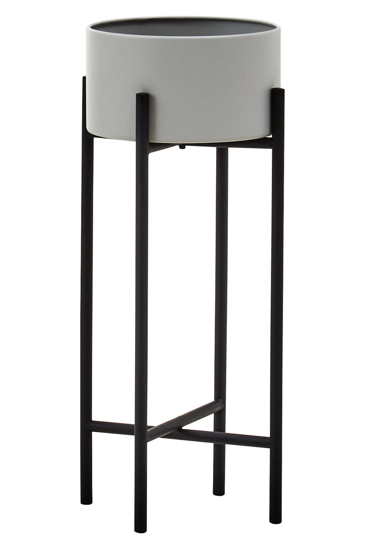 Trosa Kleine Weiß Schwarz Stand Blumentopf
