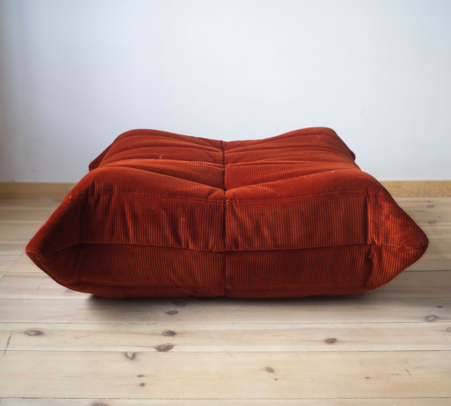 Togo Armchair and Ottoman Set Cord Amber Orange