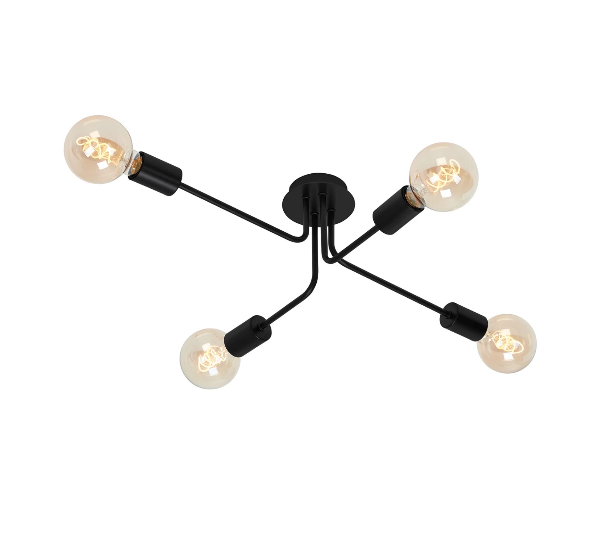 Ceiling light 4-flame iron black