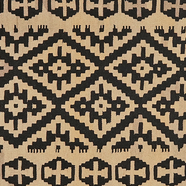 Kilim Gashgai Teppich Braun Schwarz