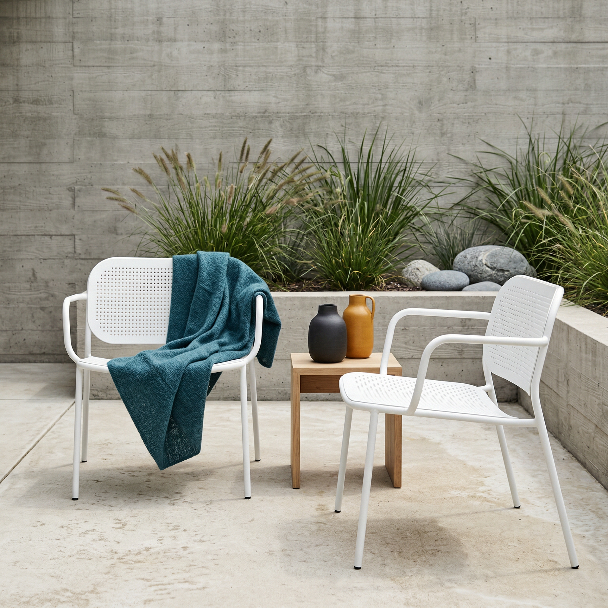 2x Metis Dot Garden Chair White