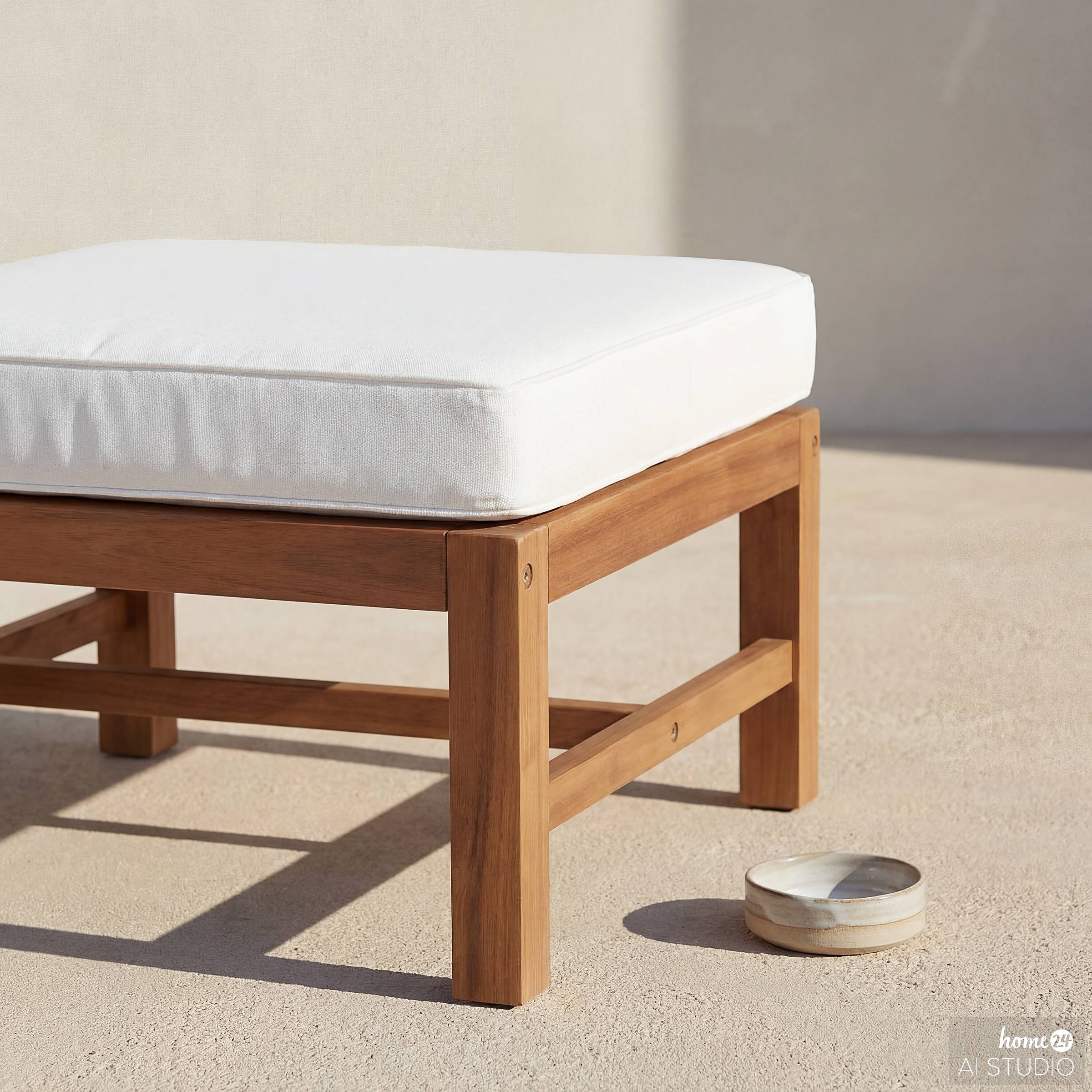 Lounge Ottoman Bayton Acacia Solid Brown Beige