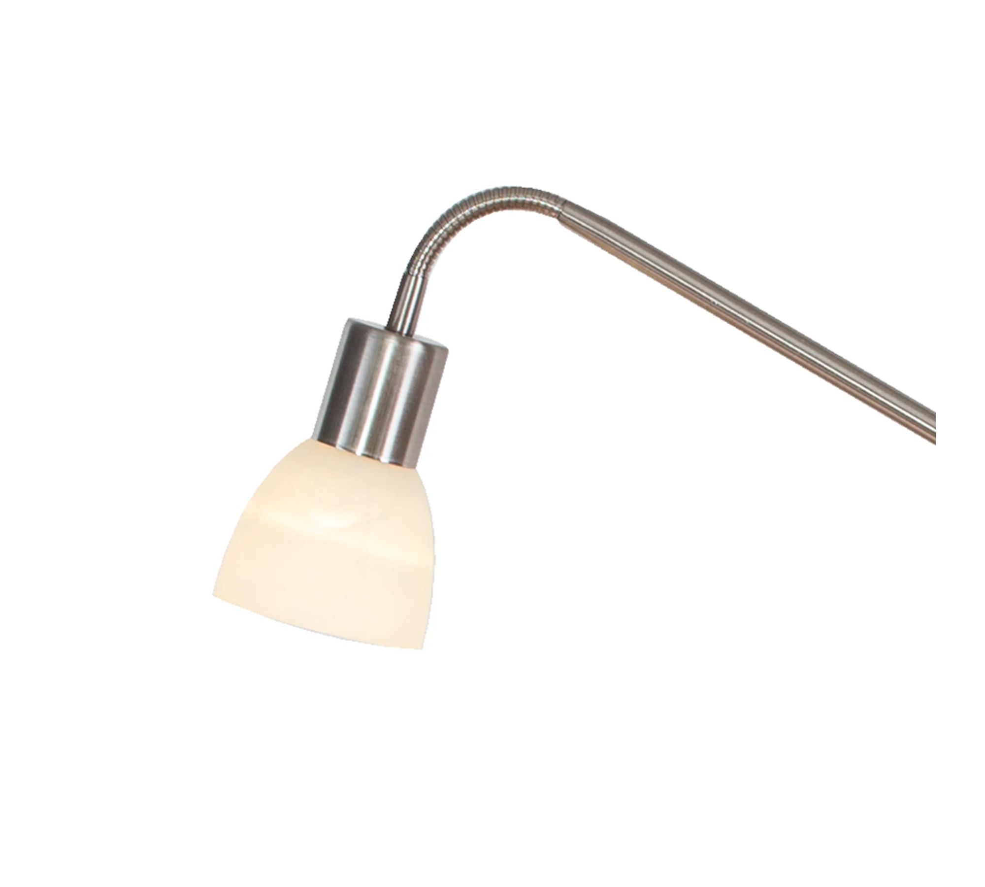 LED Stehleuchte 2-flammig Milchglas Metall