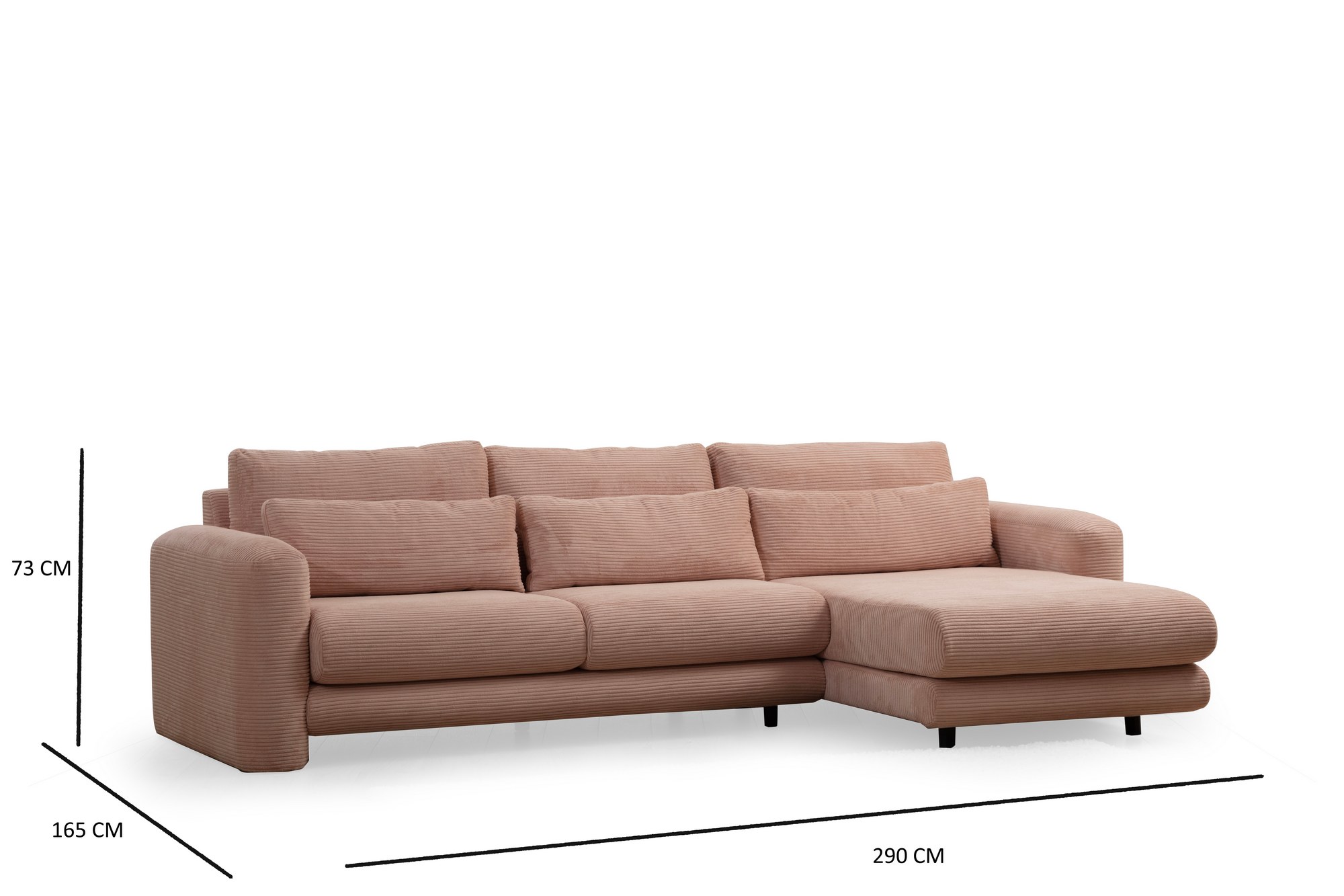 Lily Ecksofa Rechts Rosa