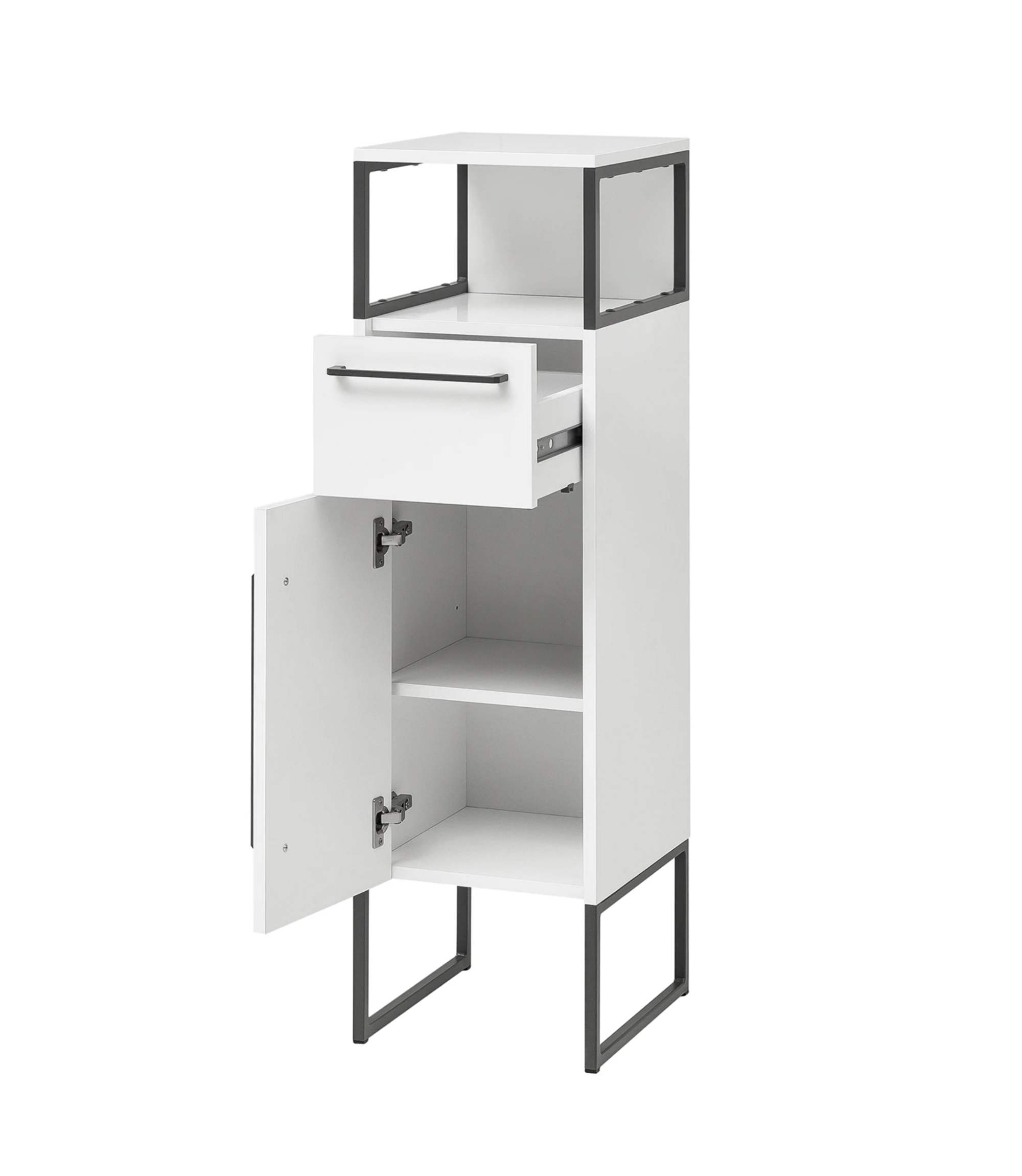 Badschrank Holz Weiß Anthrazit