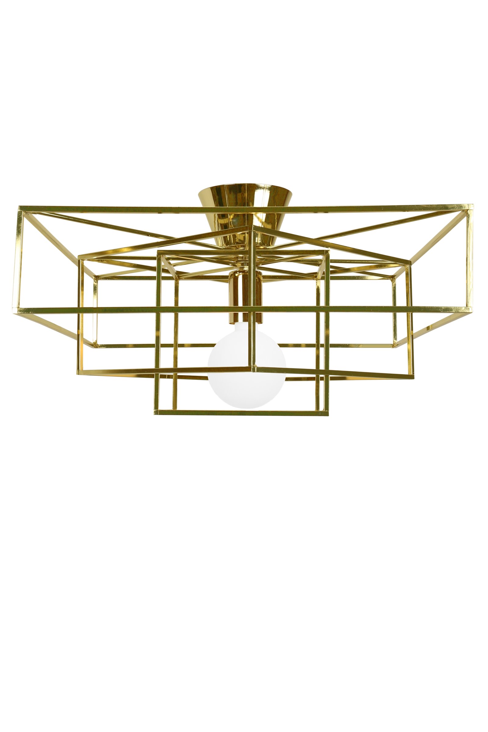 Cube Ceiling Light Brass