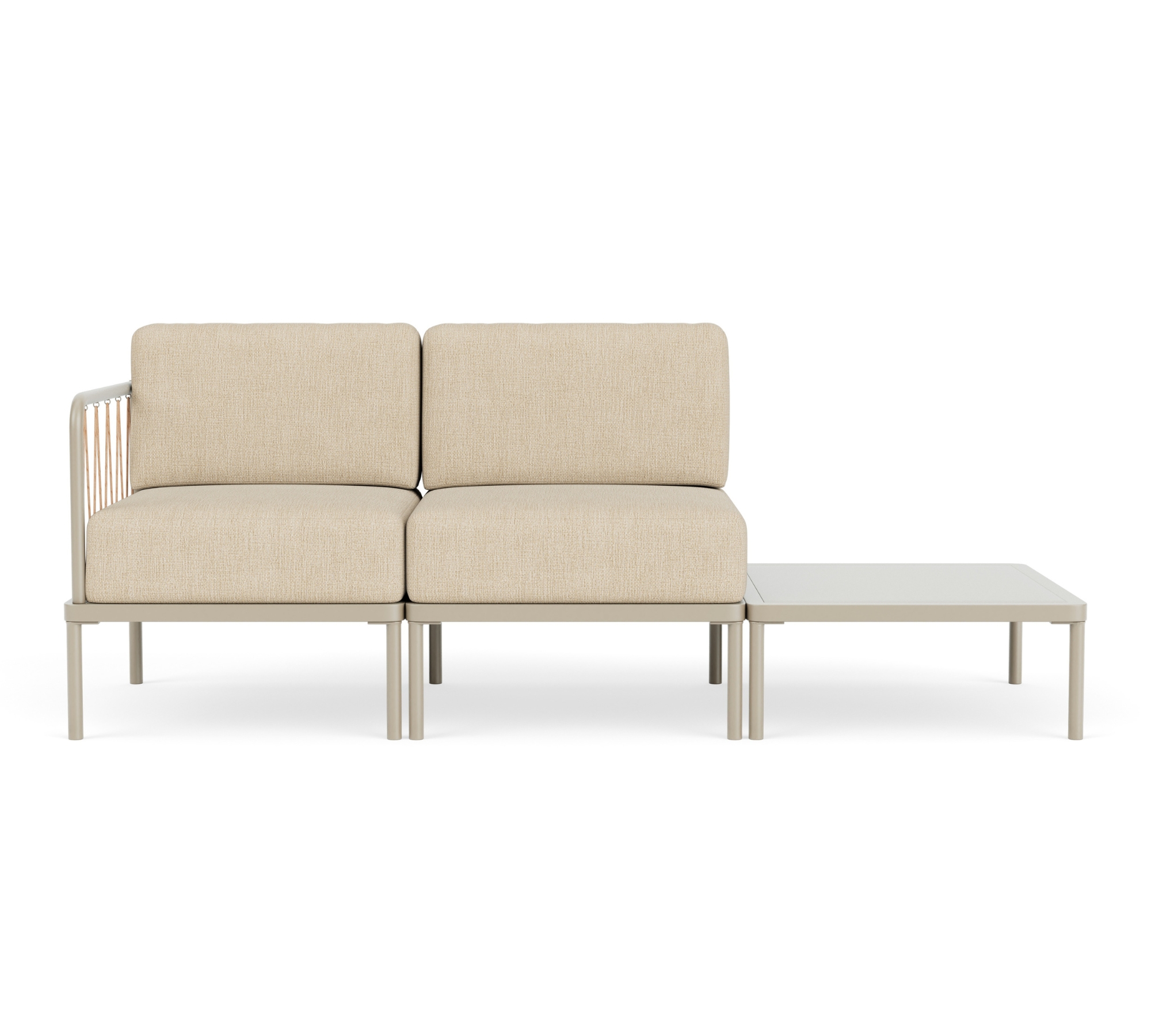 Hadley Outdoor 1-Sitzer Modul Links Marzipan