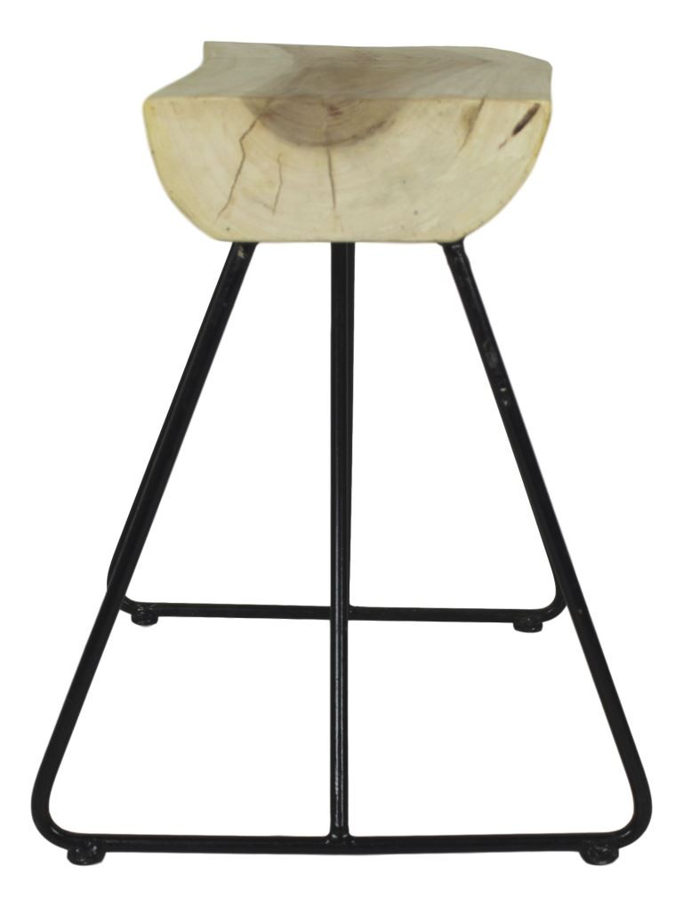 Rechteckiger Hocker Holz Metall