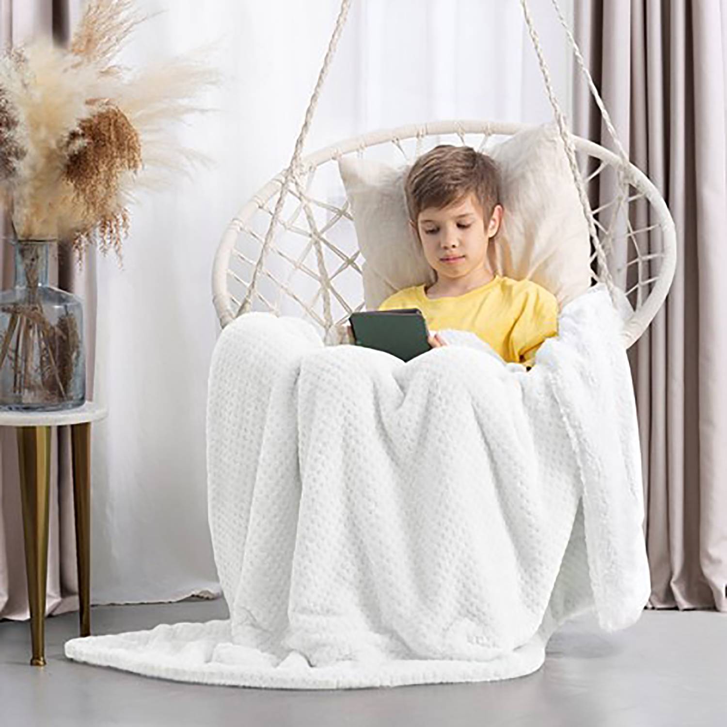Leepy Kuscheldecke Polyester Weiß 130 x 180 cm
