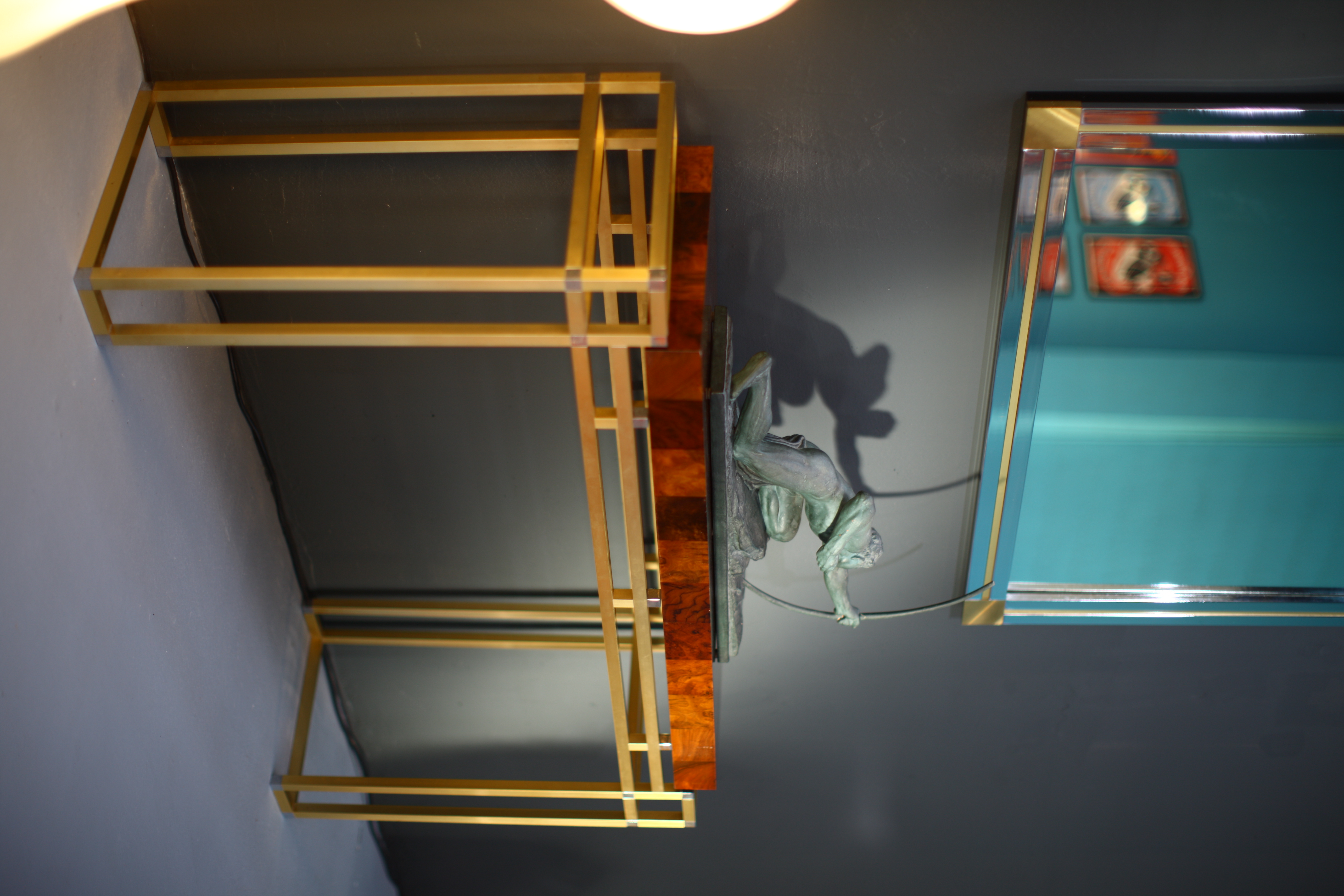 G. Boni Skulptur Bogenschütze 1960er Bronzepatinierter Gips