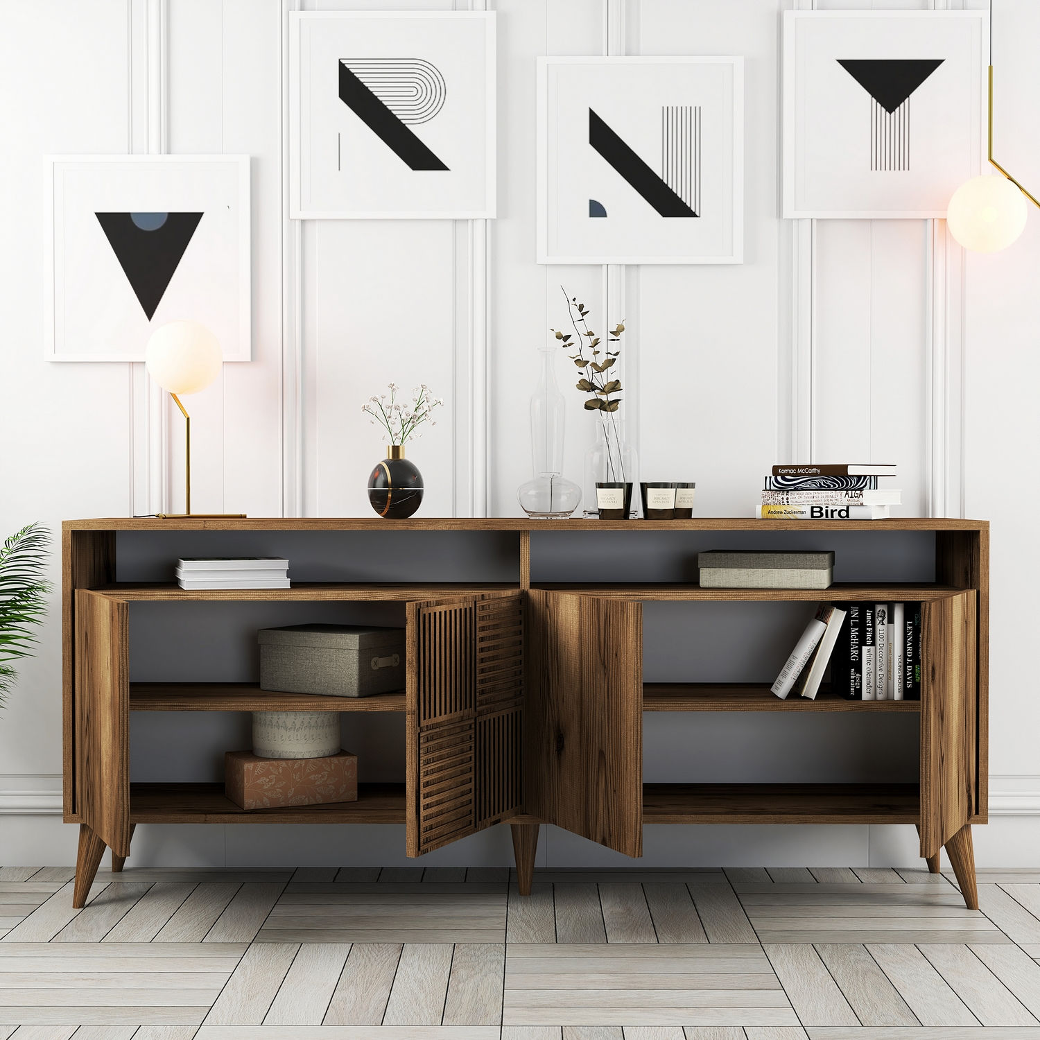 Milan Sideboard Walnussbraun 180cm