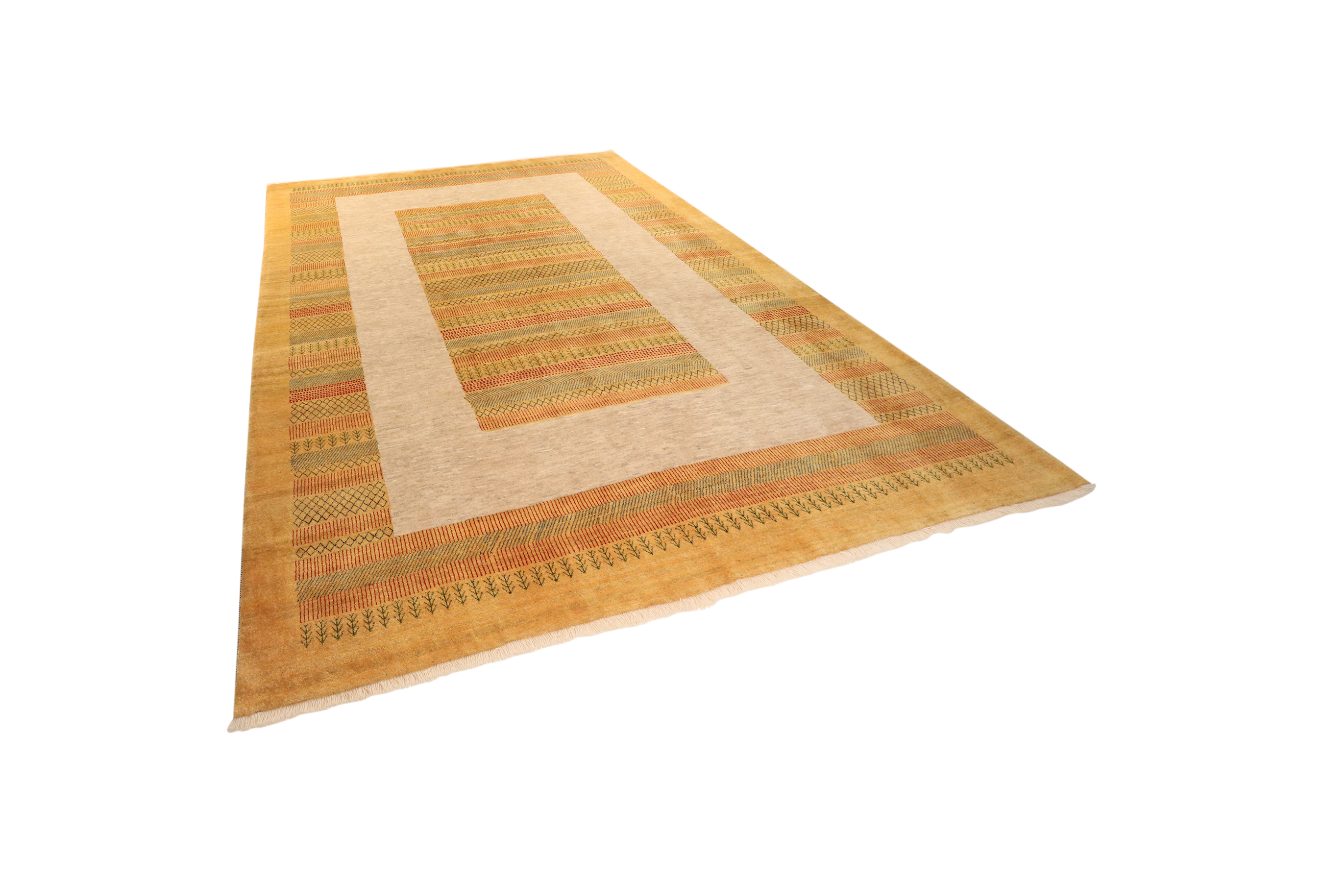 Rizbaf Gabbeh Teppich Wolle Beige