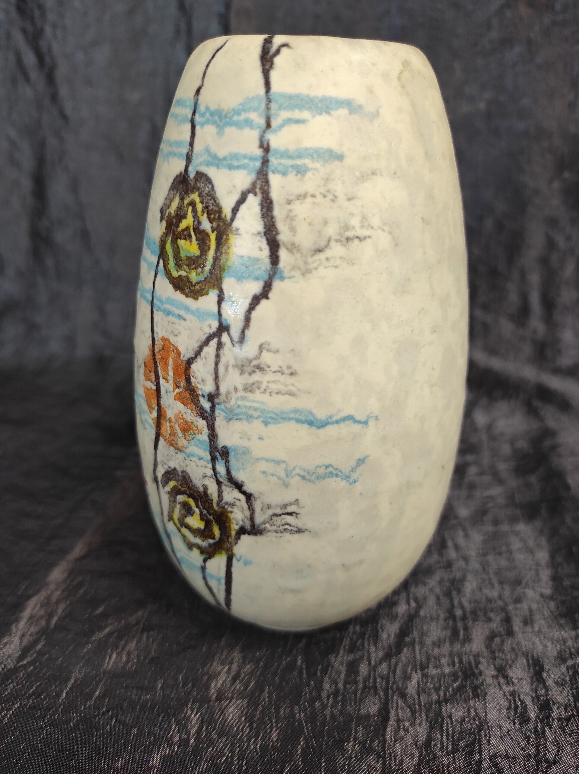 Vintage ceramic vase colorful