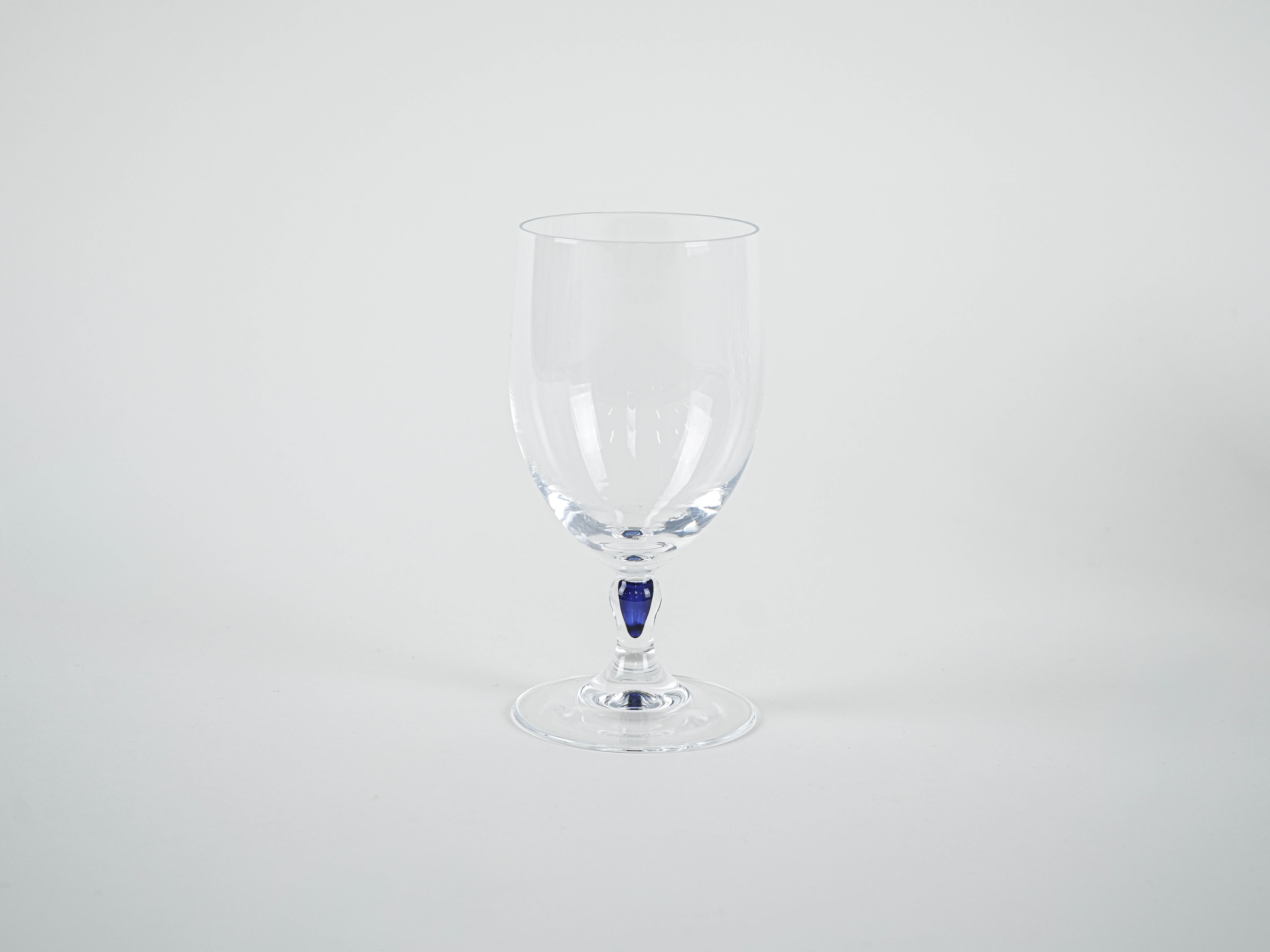 Set Venise Saphir Glasses 1970s Cristal d'Arques