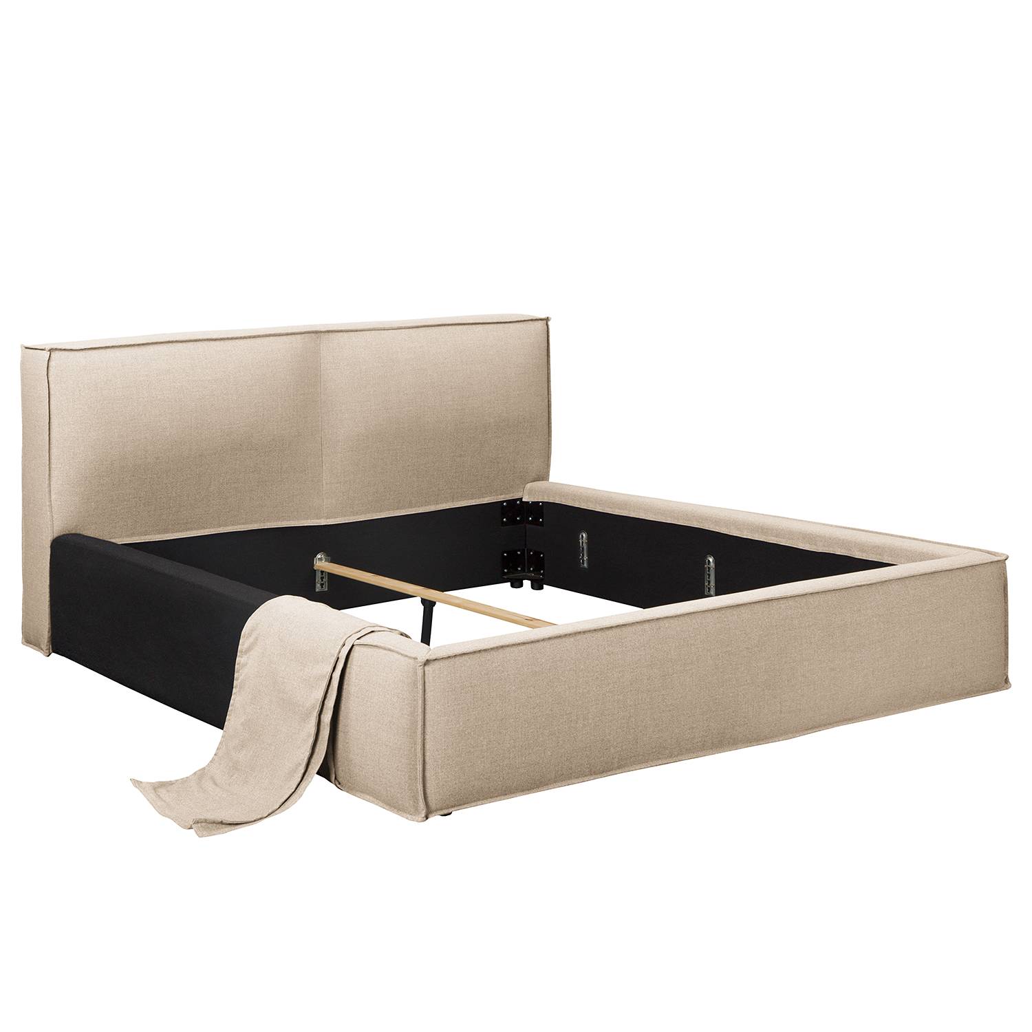 KINX Wechselbezug Polsterbett Flachgewebe Beige 180 x 200cm