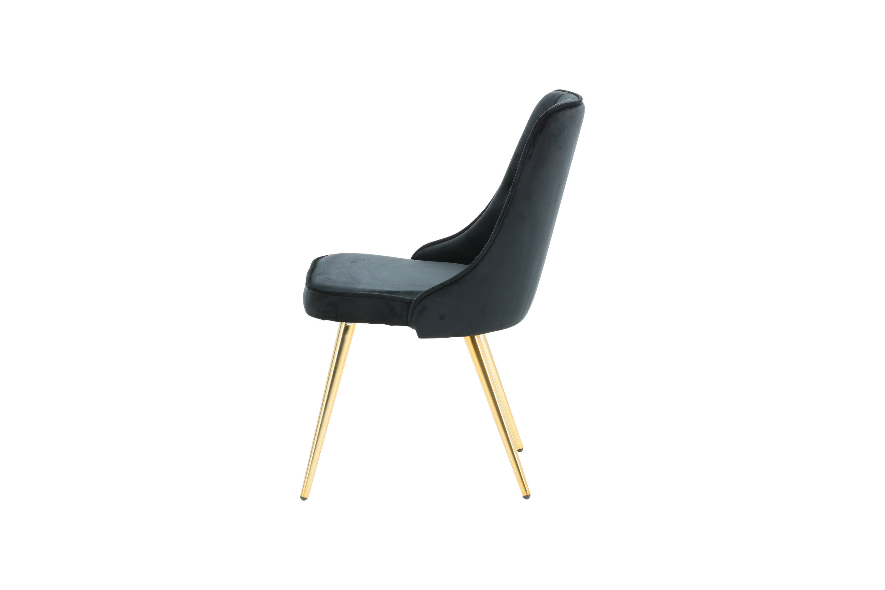 2x Velvet Lyx Esszimmerstuhl-Set Samt Schwarz