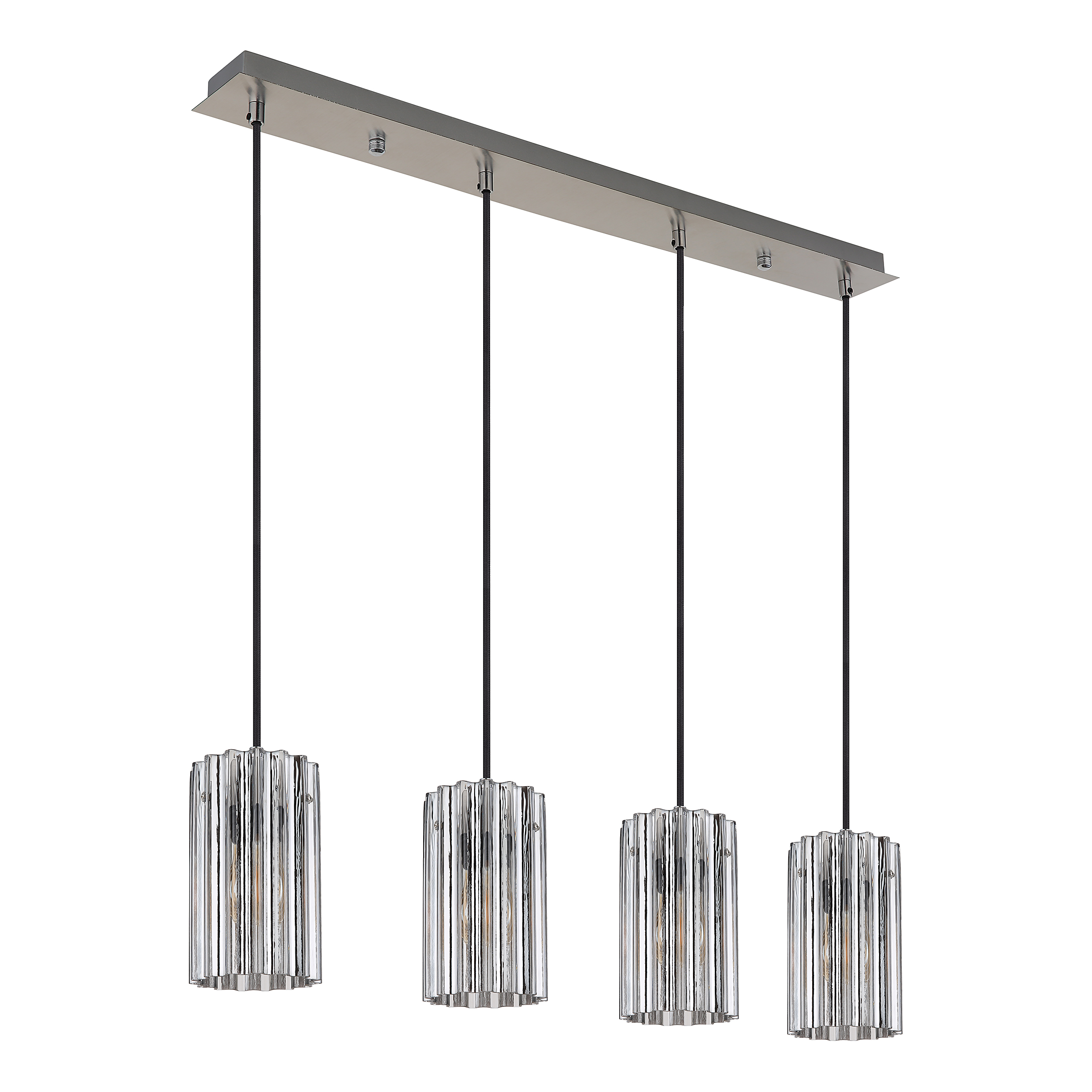 Cayden Typ B Pendelleuchte 4-flammig Klarglas Eisen