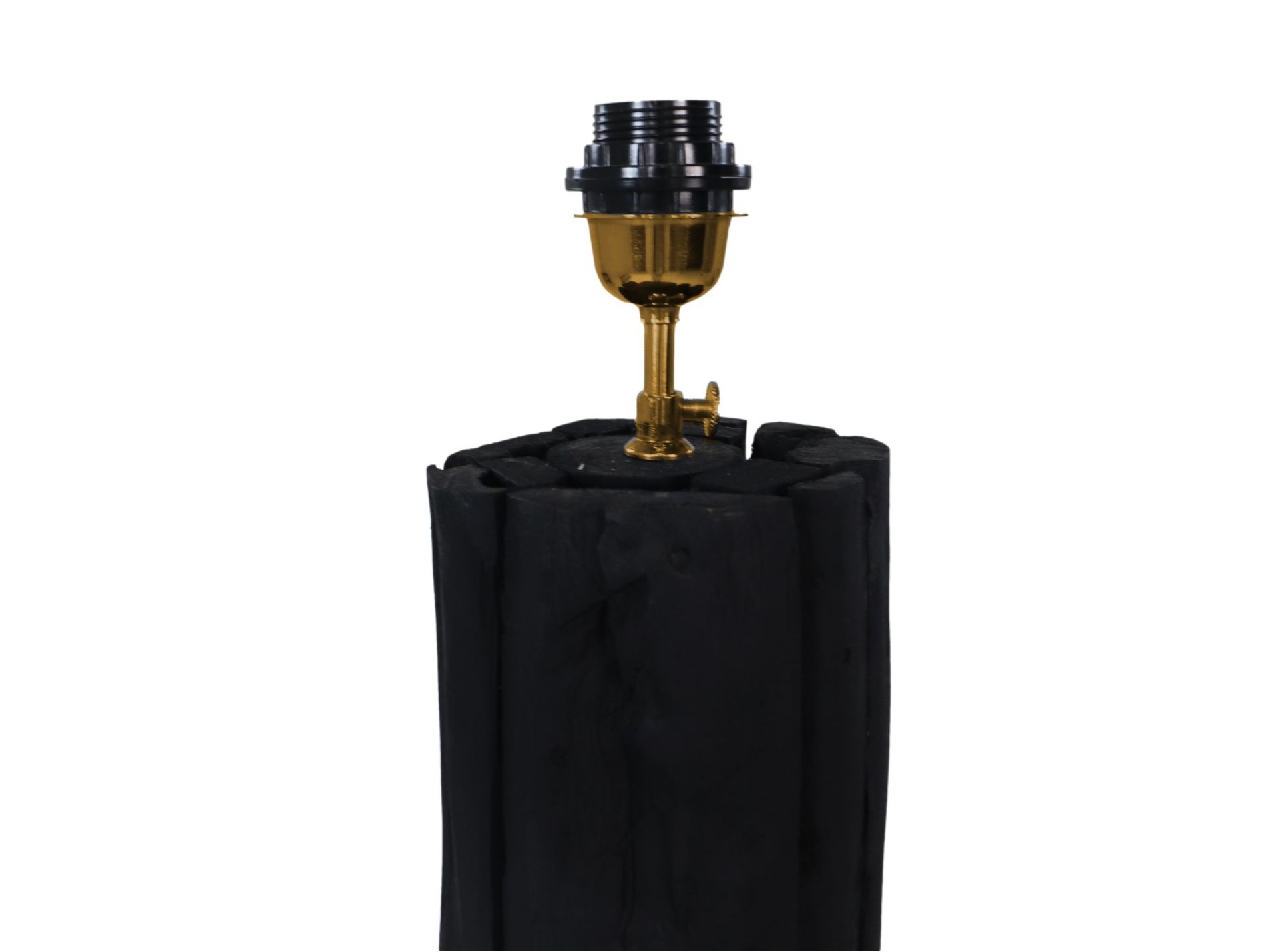 Stehlampe Teakholz Schwarz