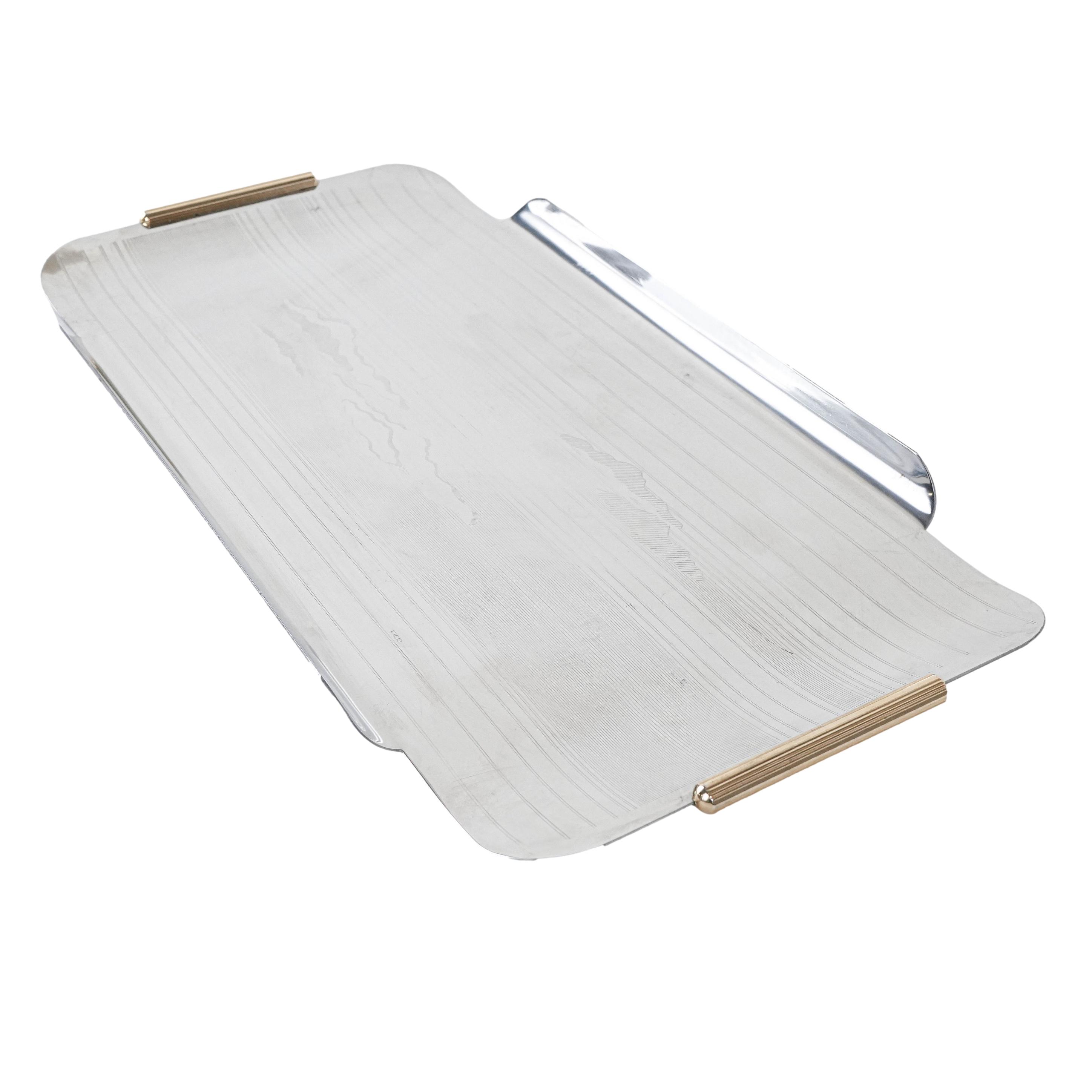 Stainless steel tray, Italian design, 1970s, made in I