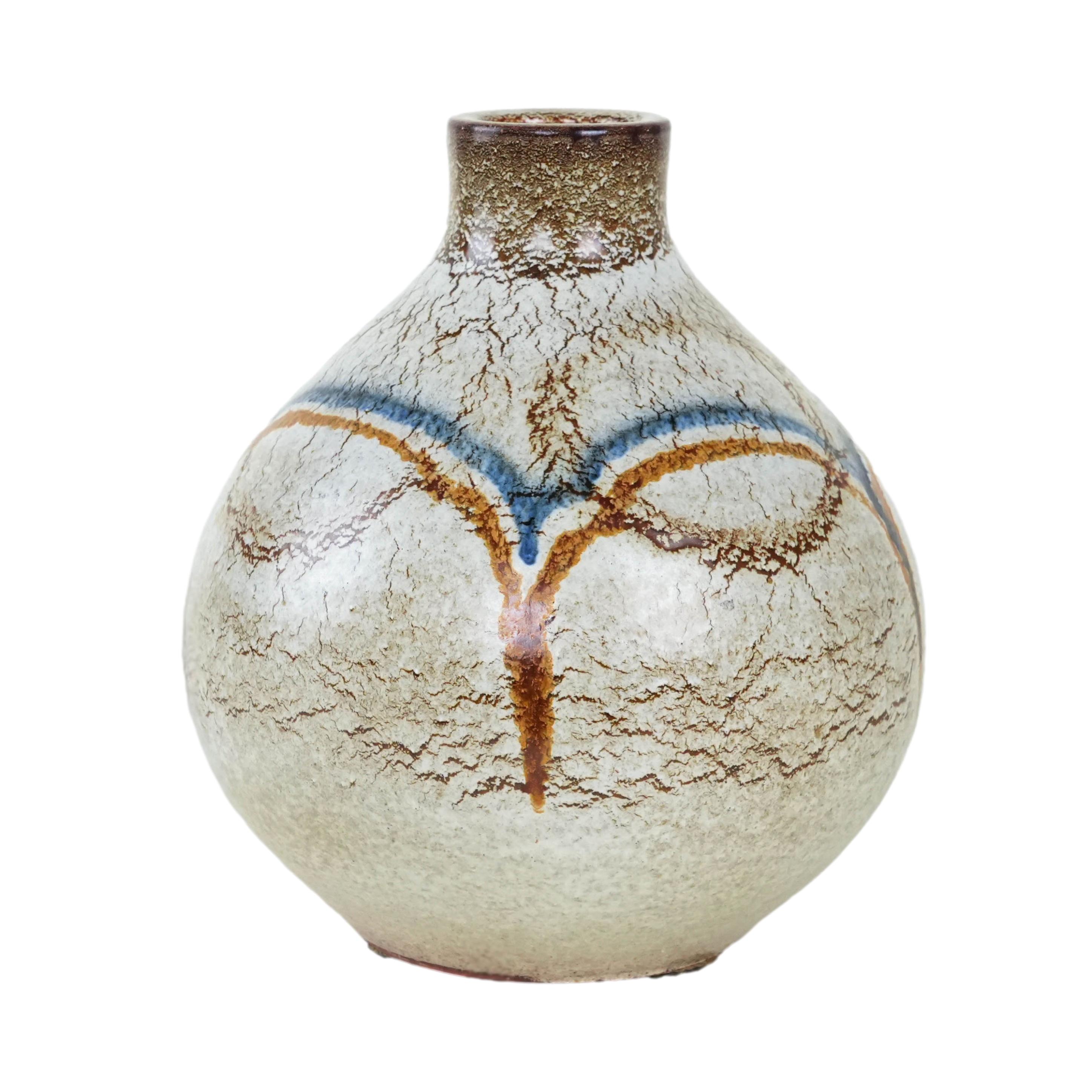 Vaso in ceramica multicolore anni '60