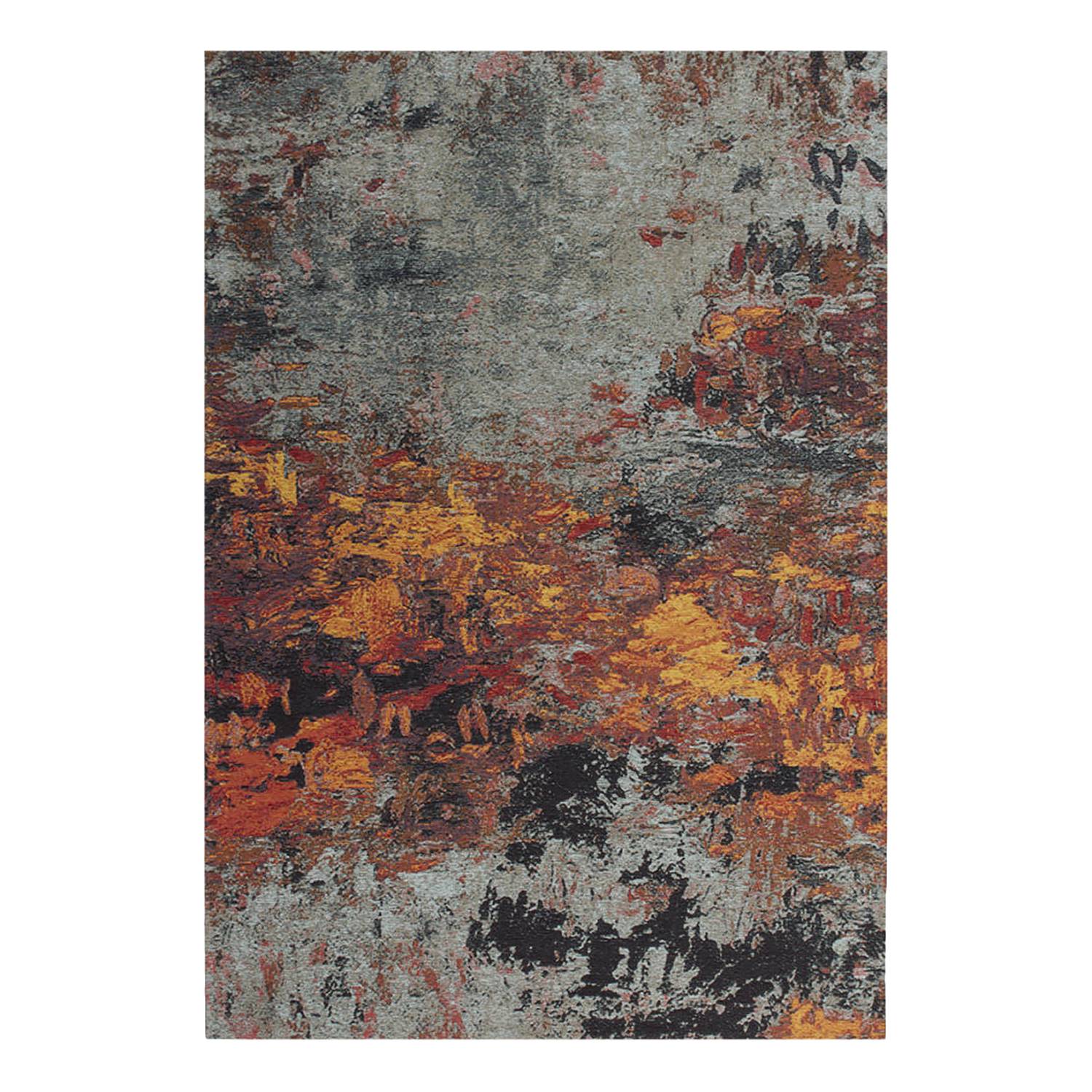 Kurzflorteppich Blaze Fire Grau Rot