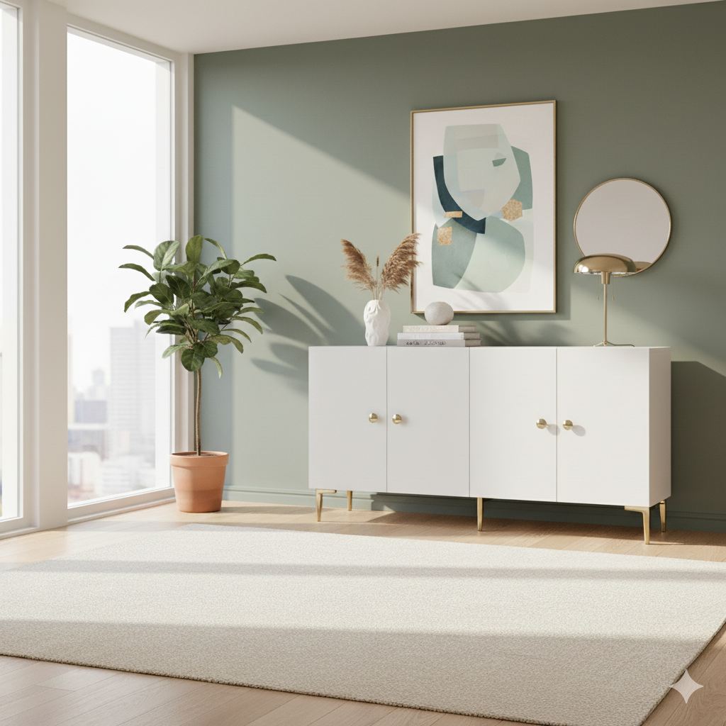 Simple 150 Sideboard White Gold