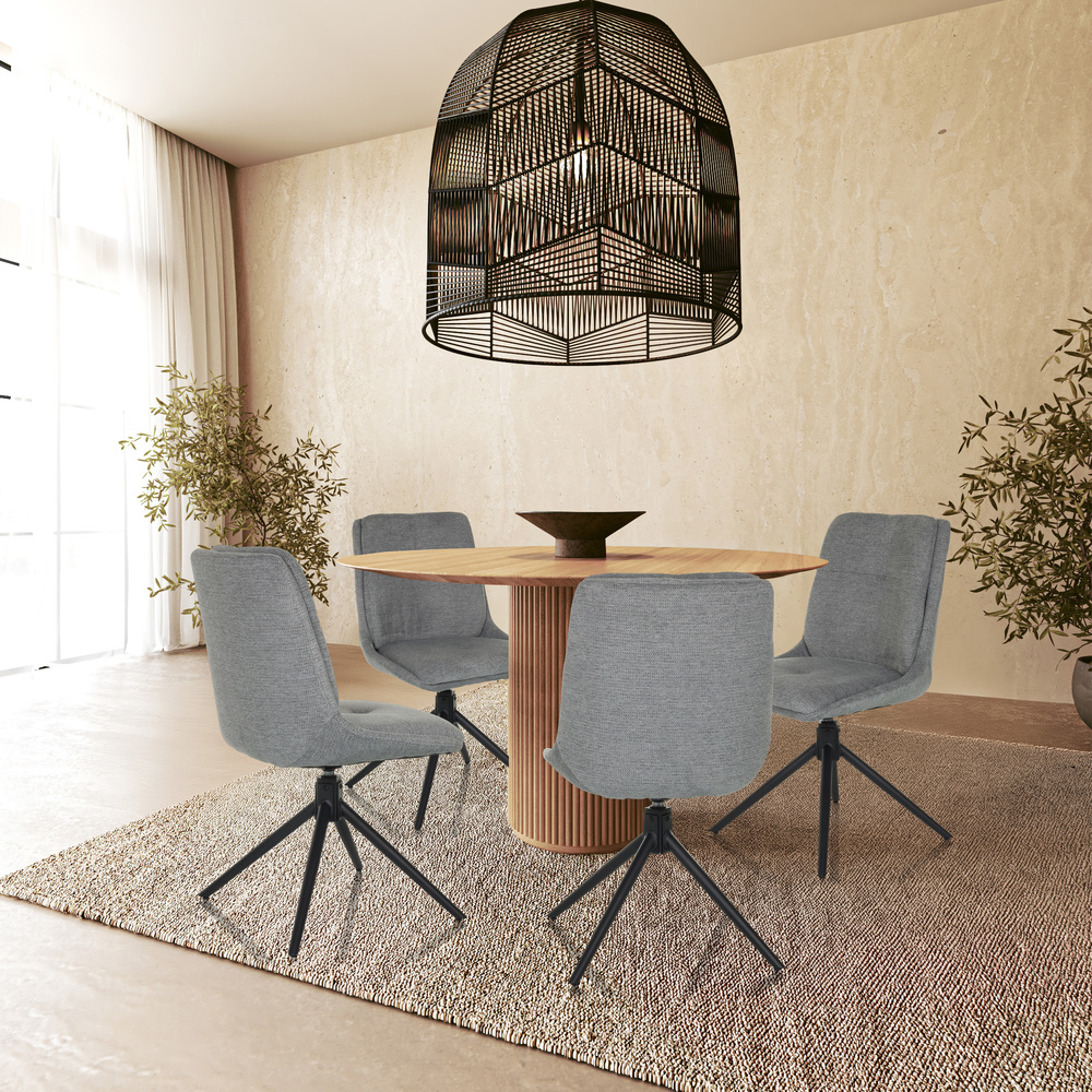 TARVISO I Dining chair Swivel Fabric Grey