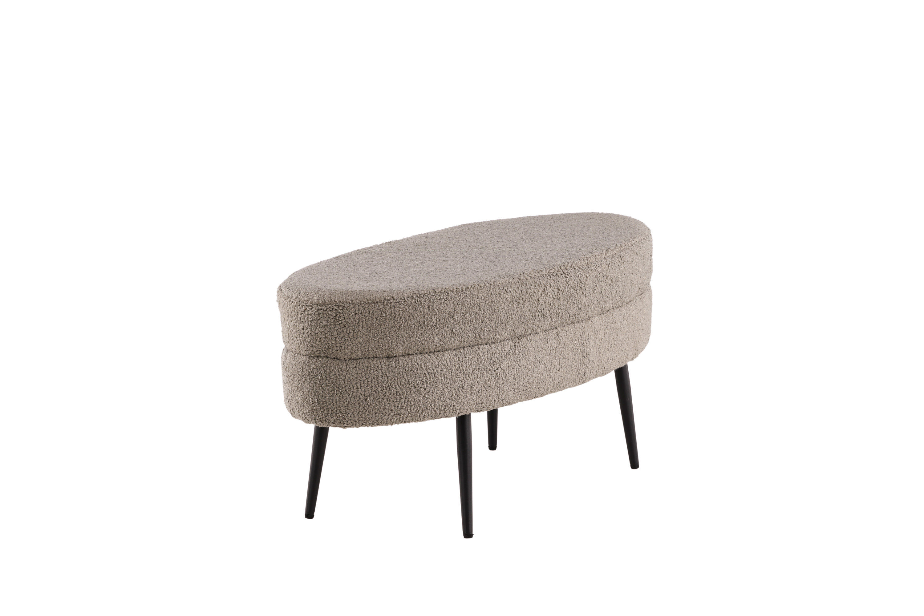 Otto Pouf Teddy Schwarz Beige 