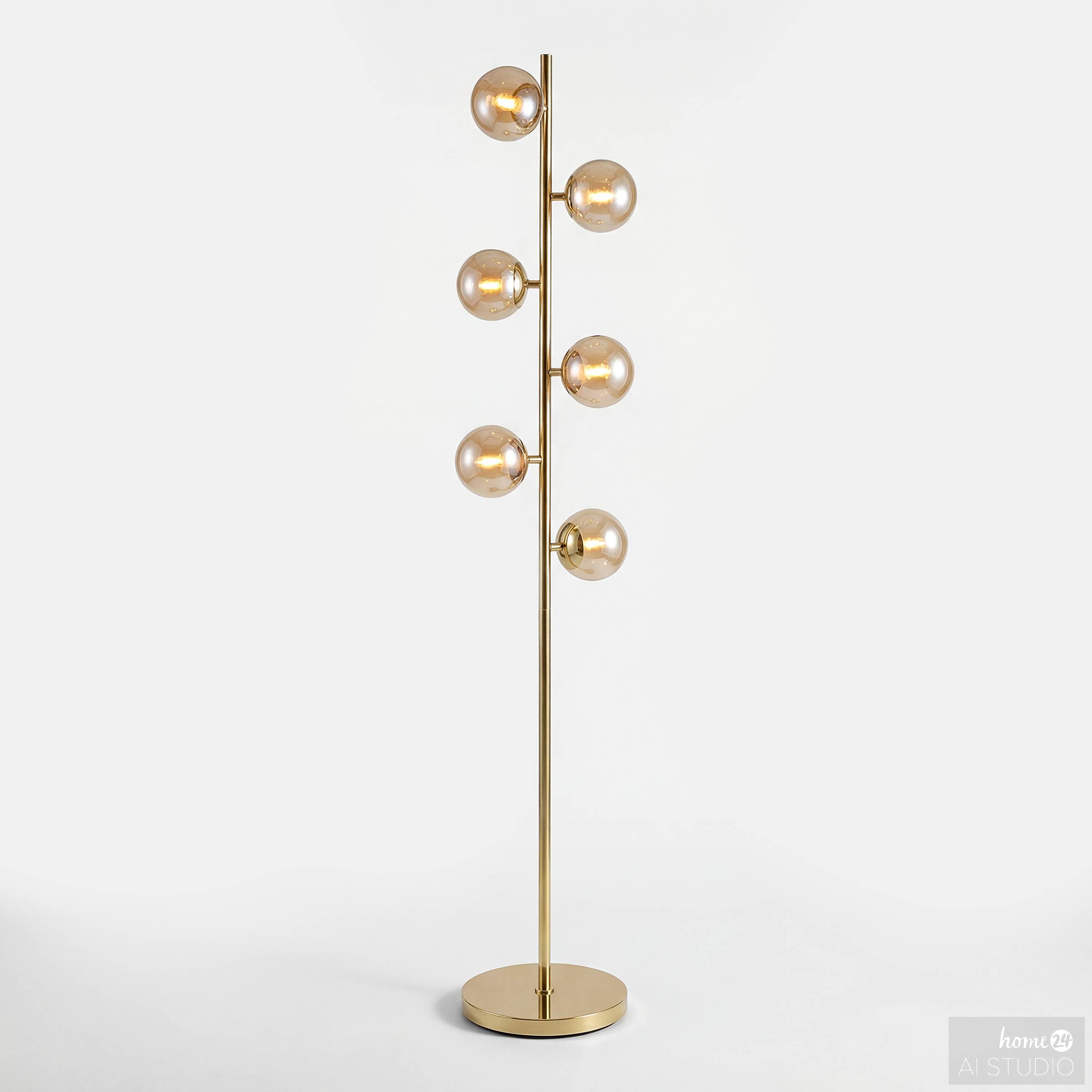Floor lamp Ilumo Colored glass / Iron 6-Light Beige Gold
