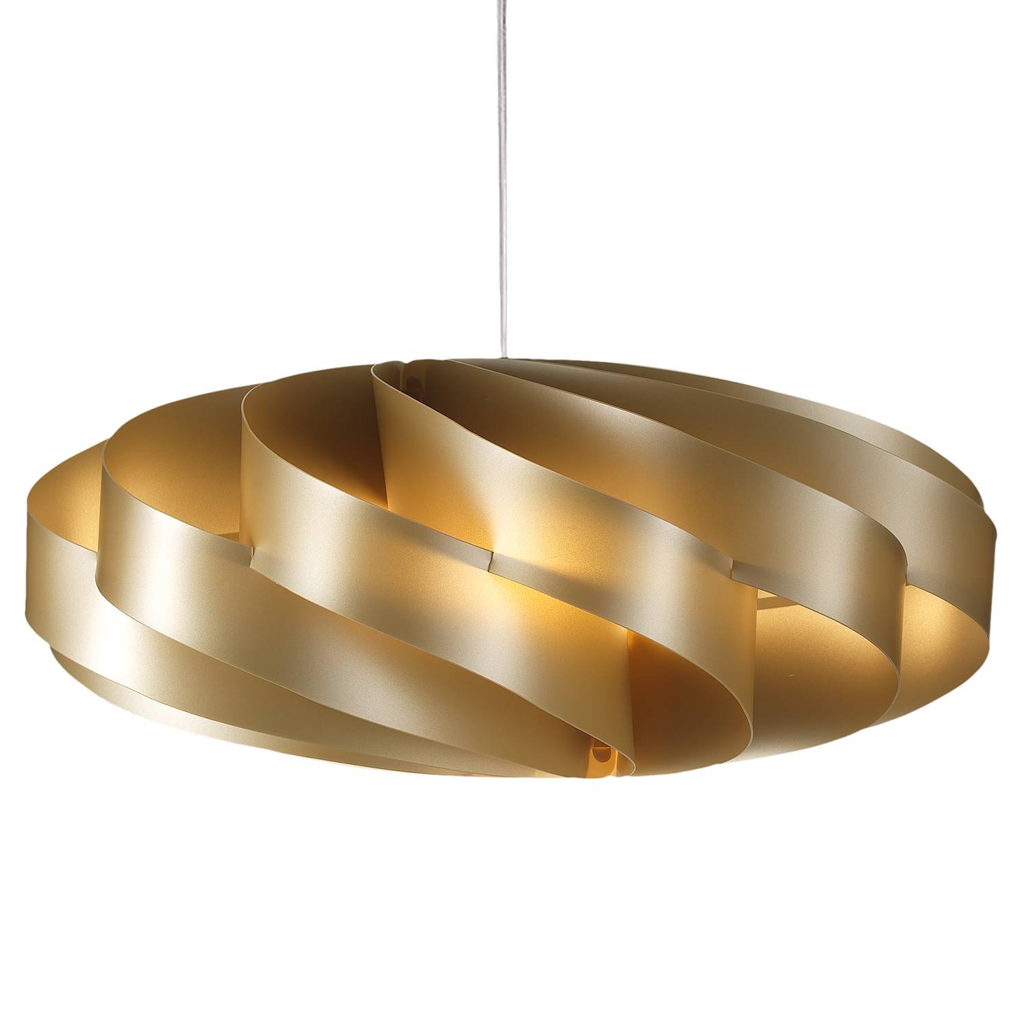 1-Flammig Pendelleuchte Flat II Polyacryl Gold