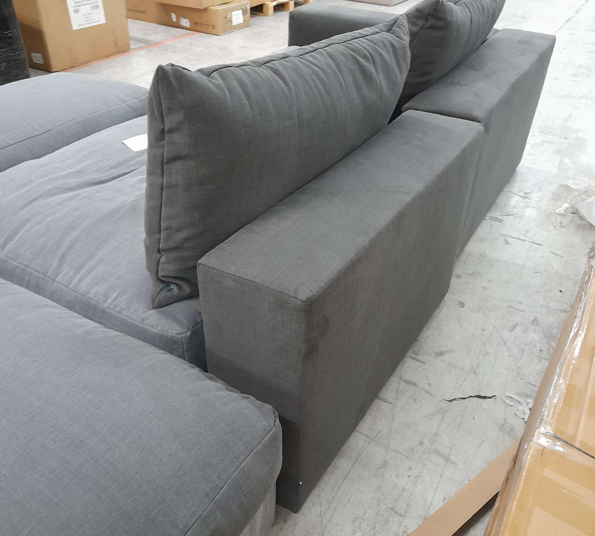 Flayr Sofa Récamiere Rechts Webstoff Grautöne
